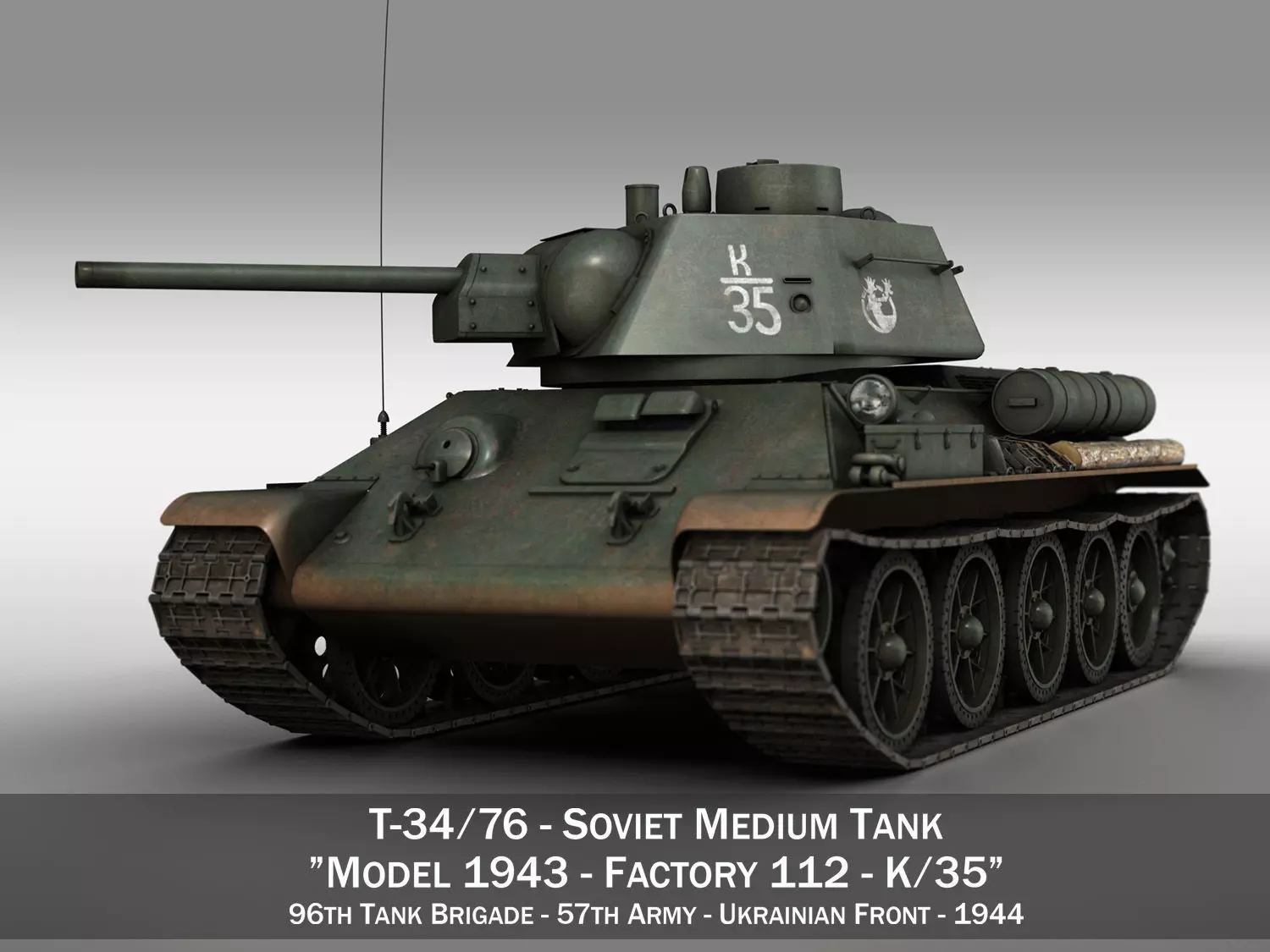 T-34-76 - Model 1943 - Soviet medium tank - K35 3D model_0
