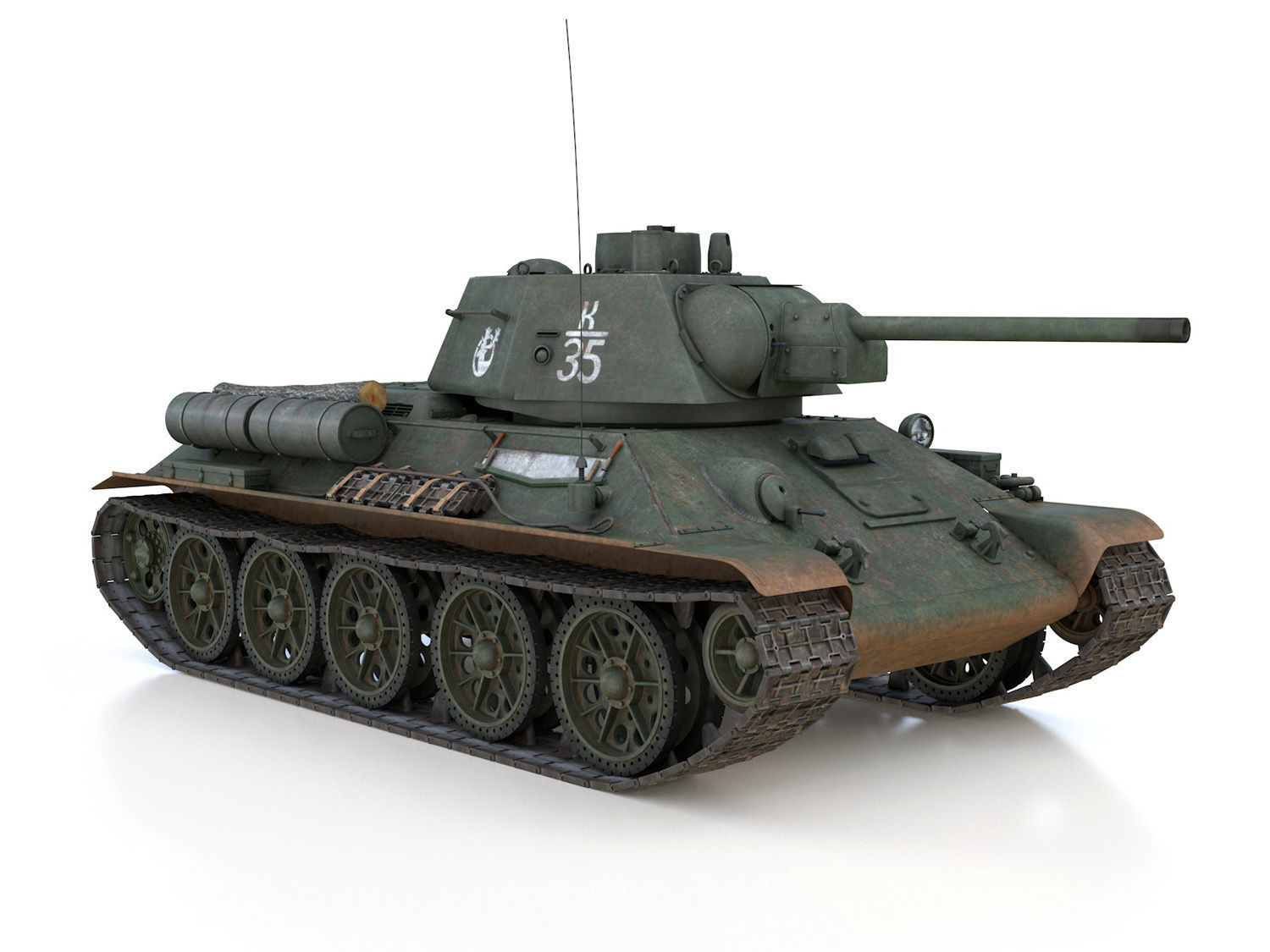T-34-76 - Model 1943 - Soviet medium tank - K35 3D model_7
