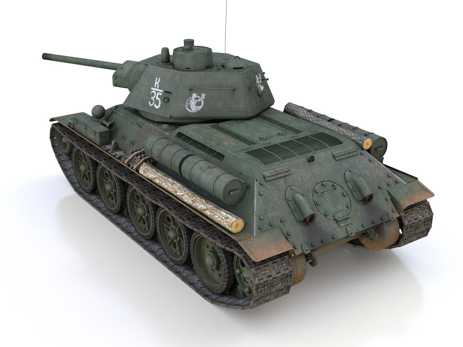 T-34-76 - Model 1943 - Soviet medium tank - K35 3D model_4