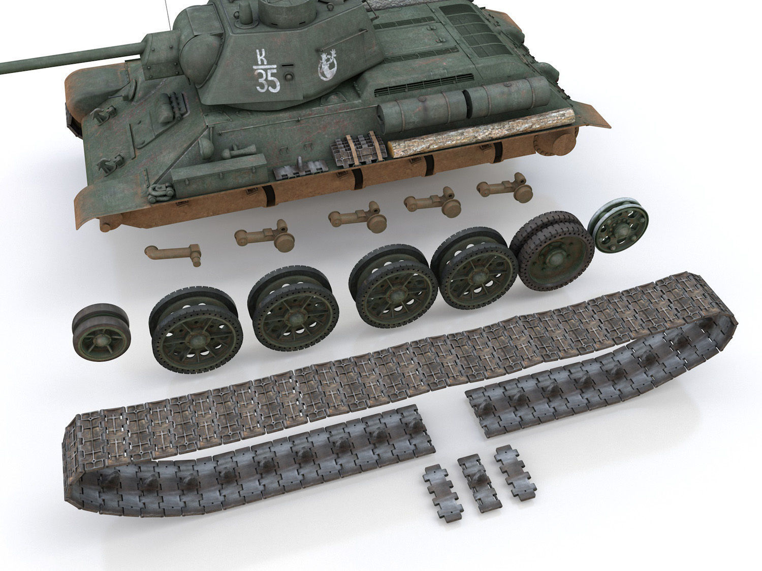 T-34-76 - Model 1943 - Soviet medium tank - K35 3D model_10
