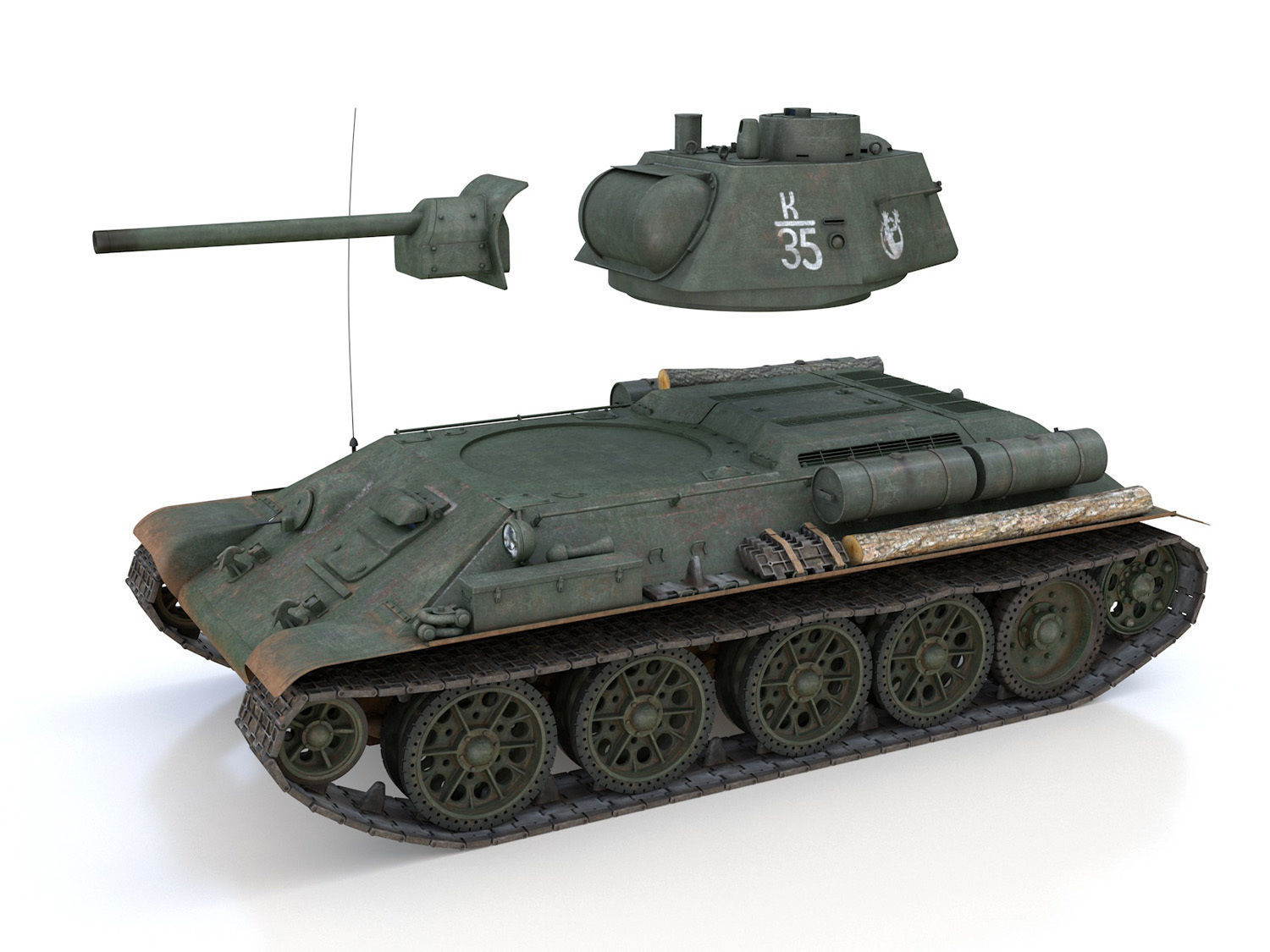 T-34-76 - Model 1943 - Soviet medium tank - K35 3D model_9