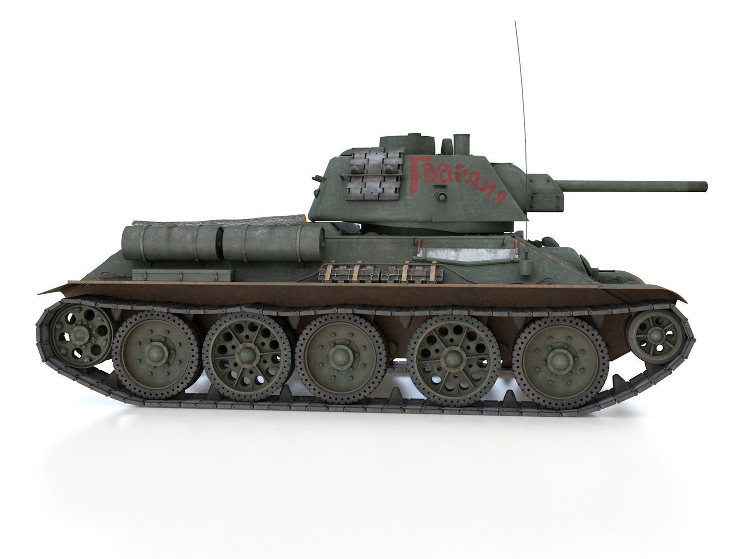 T-34-76 - Model 1943 - Soviet medium tank - Guards 3D model_6