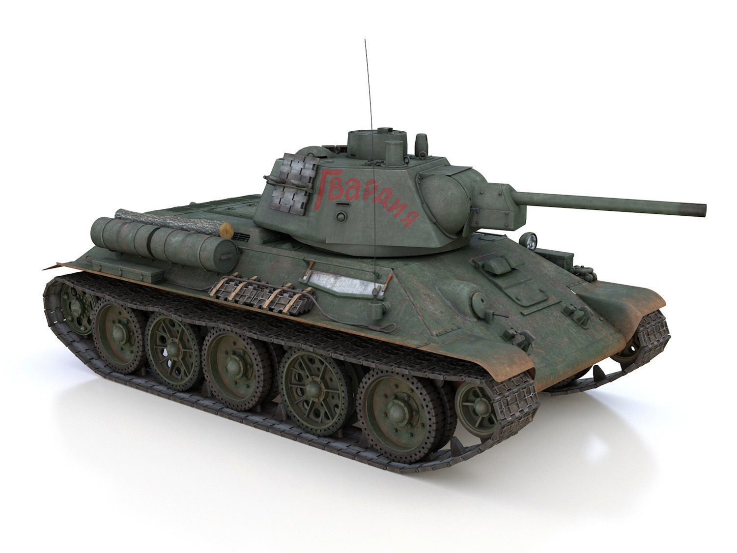 T-34-76 - Model 1943 - Soviet medium tank - Guards 3D model_7