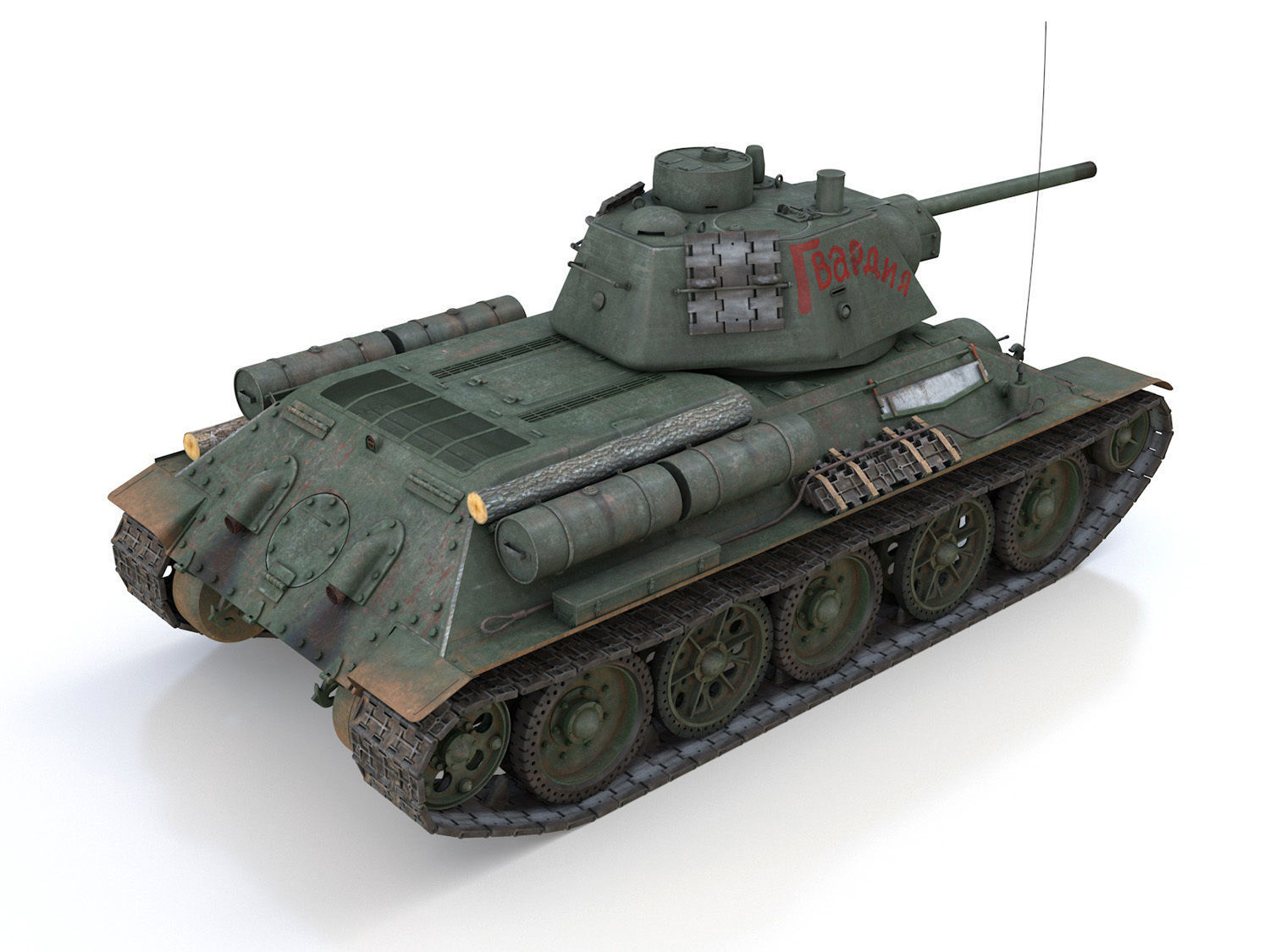 T-34-76 - Model 1943 - Soviet medium tank - Guards 3D model_5