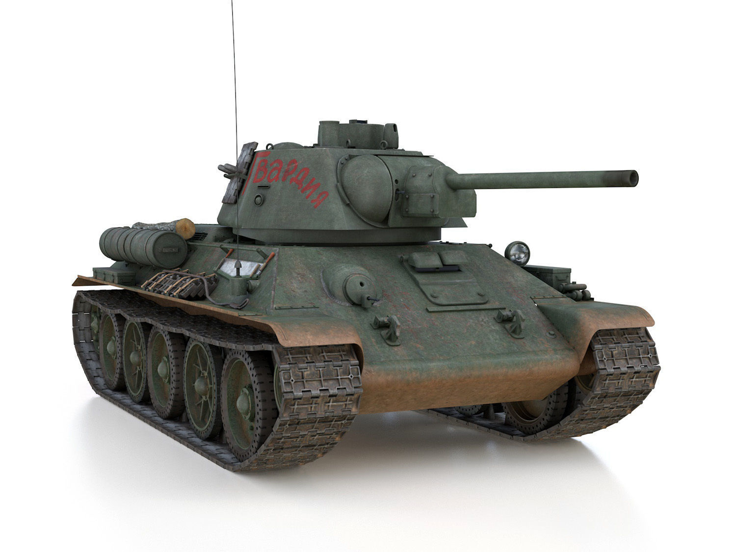 T-34-76 - Model 1943 - Soviet medium tank - Guards 3D model_8