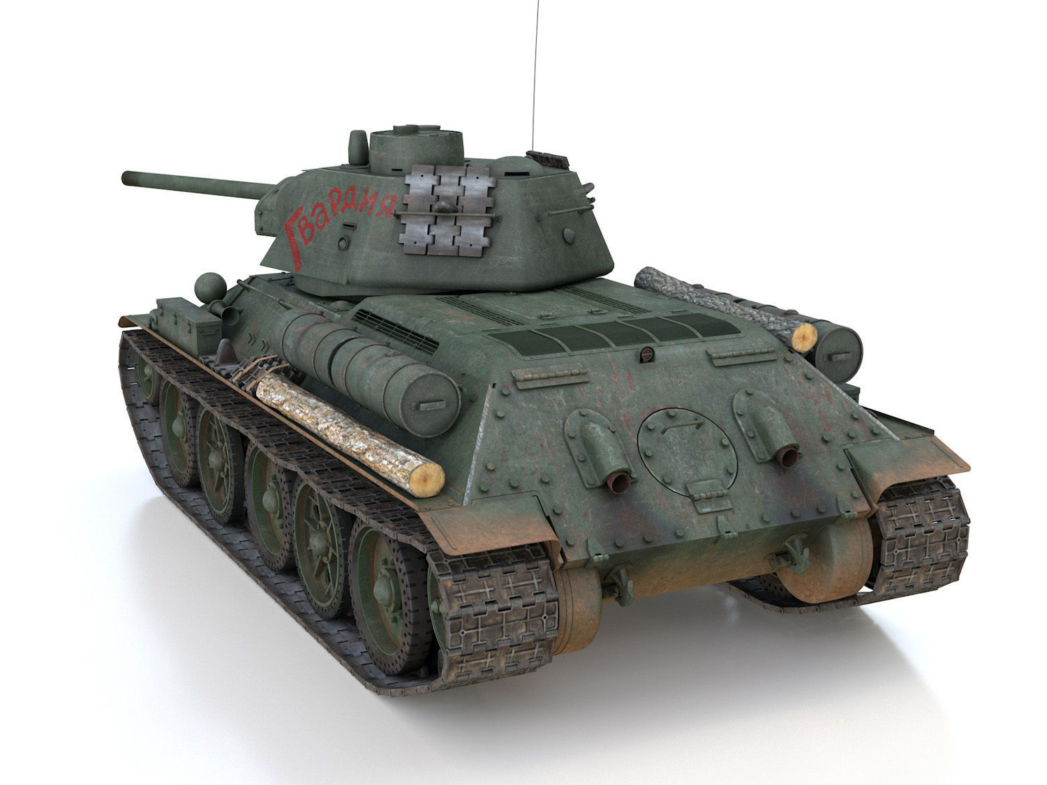 T-34-76 - Model 1943 - Soviet medium tank - Guards 3D model_4