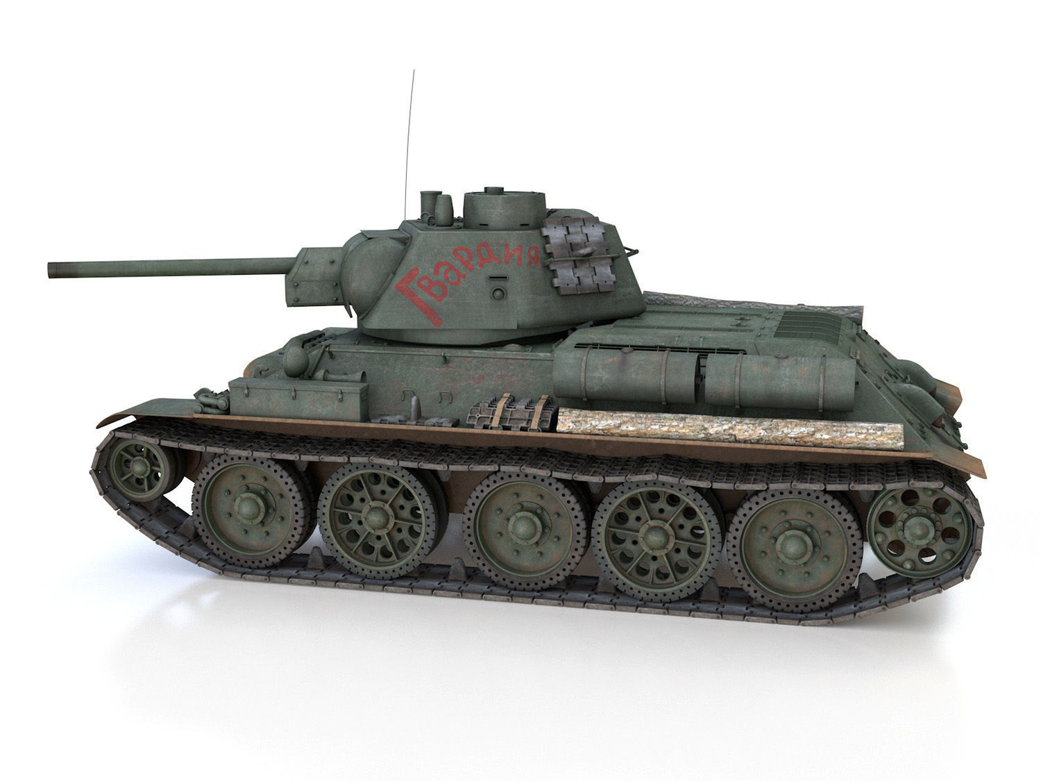 T-34-76 - Model 1943 - Soviet medium tank - Guards 3D model_3