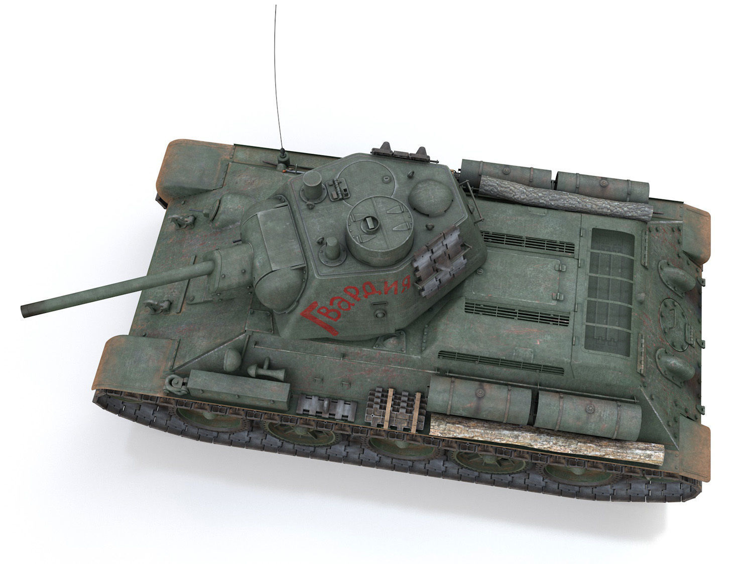 T-34-76 - Model 1943 - Soviet medium tank - Guards 3D model_9