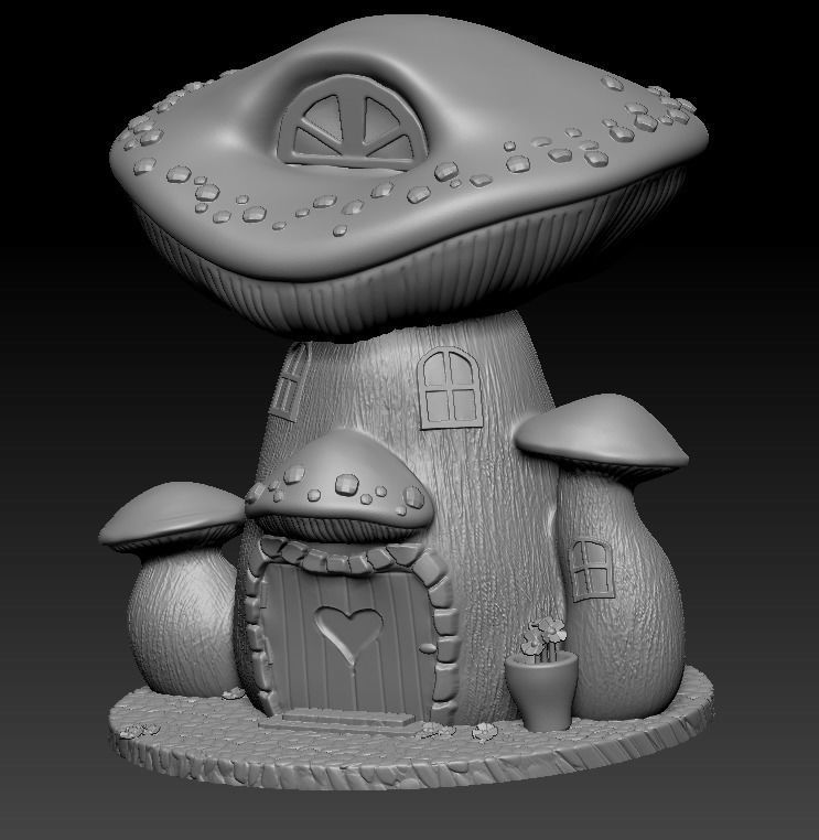 Mushroom House 3D print model_1