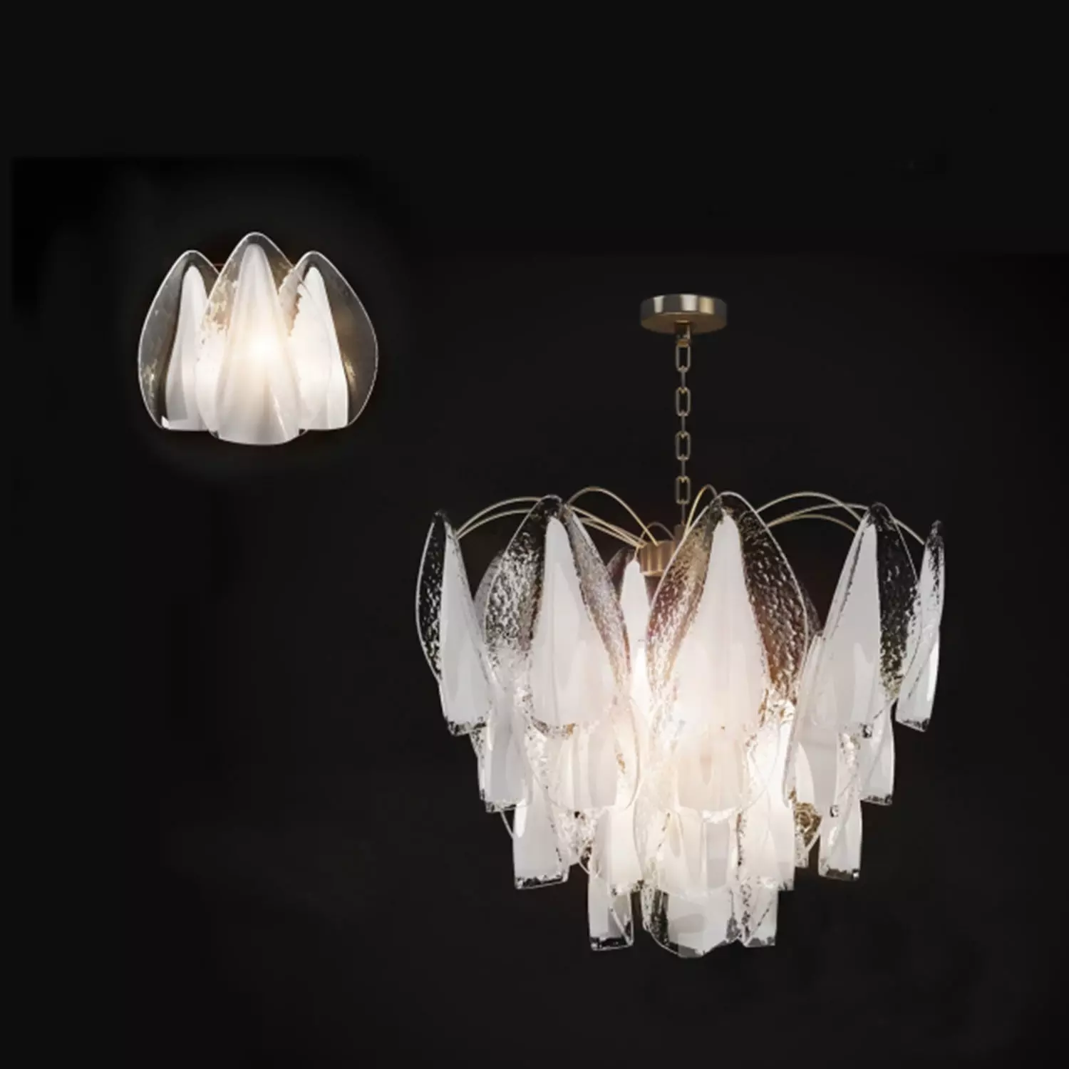 Art chandelier 3D model Low-poly 3D model_0