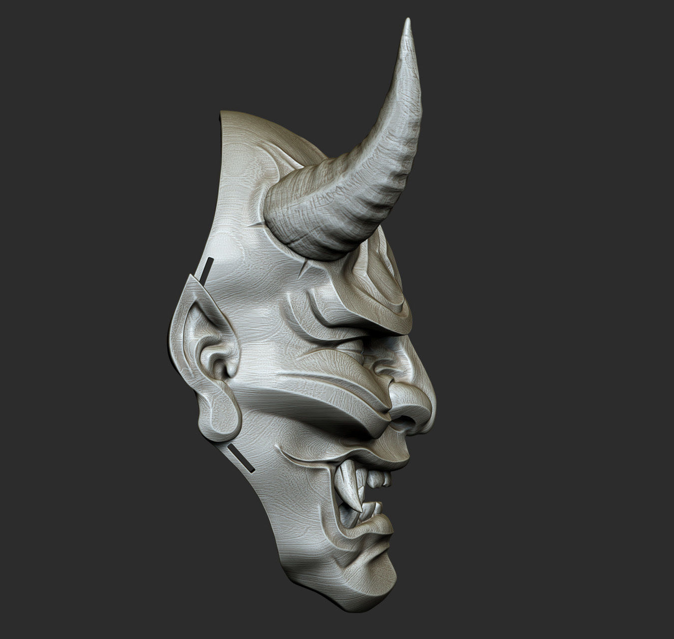 Traditional Japanese Hannya Mask  Oni Mask Samurai Mask  3D print model_16