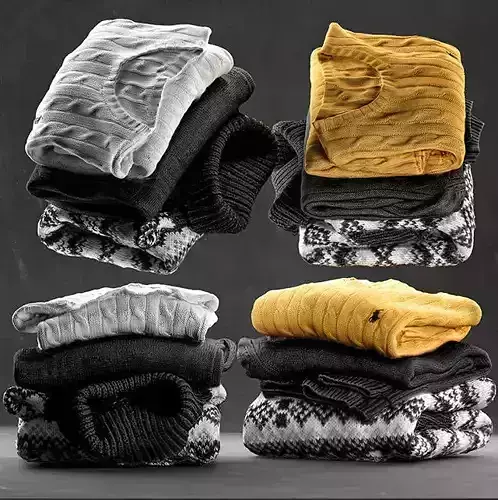 Fabric sweater stacked clothes