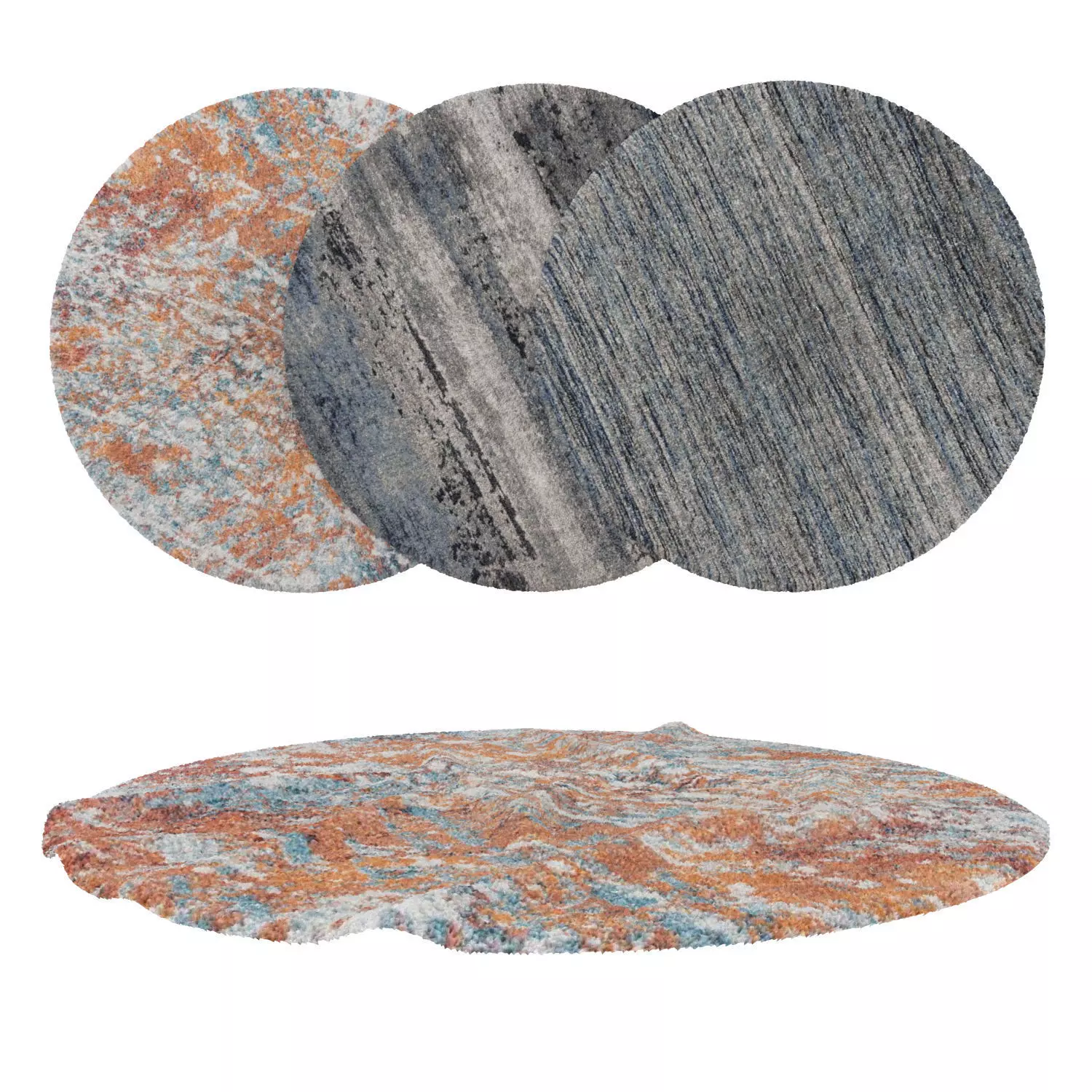 Round Rug Set 100 3D model_0