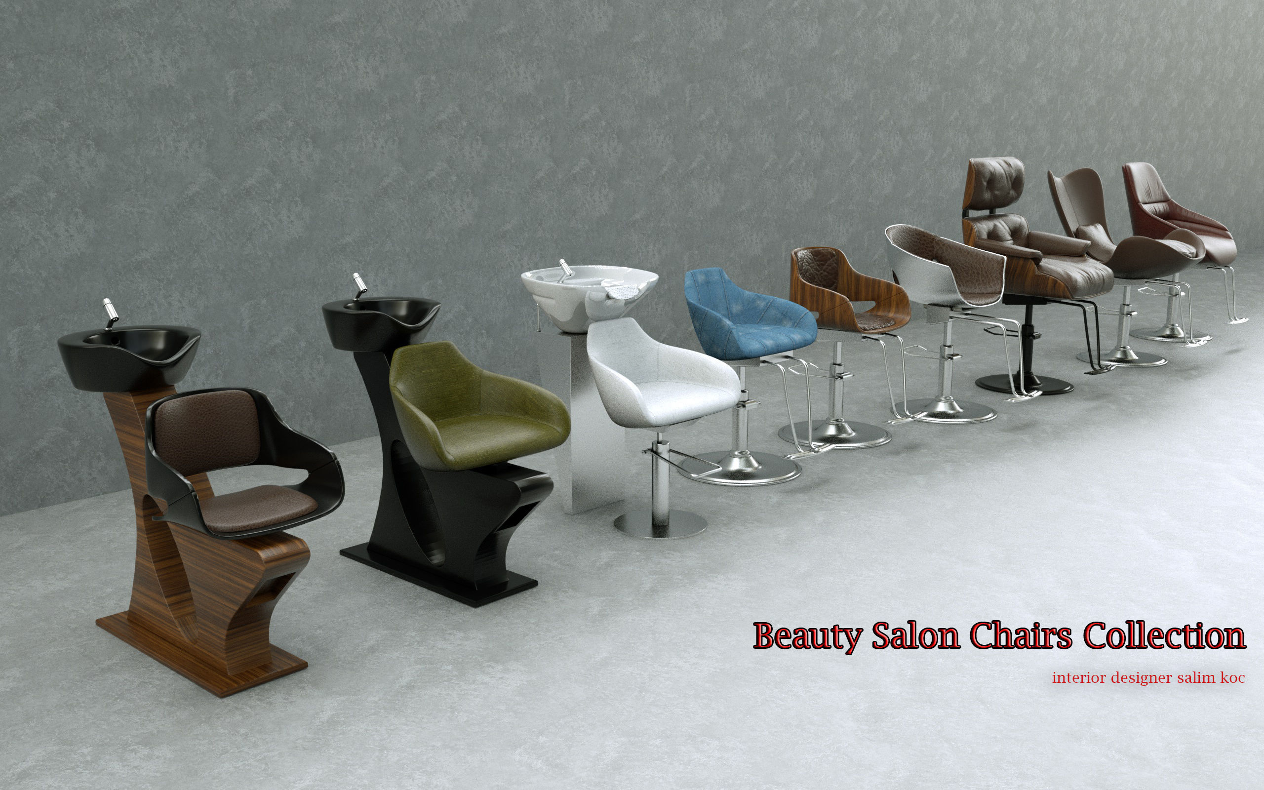 Beauty Salon Chairs 3d model Collection CGTrader