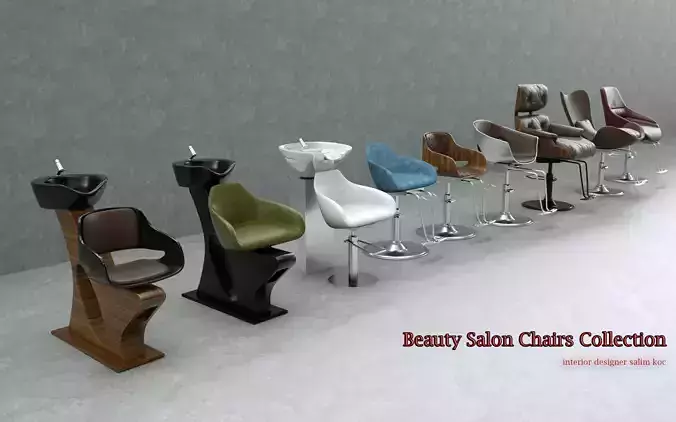 Beauty Salon Chairs  3d model Collection 3D model