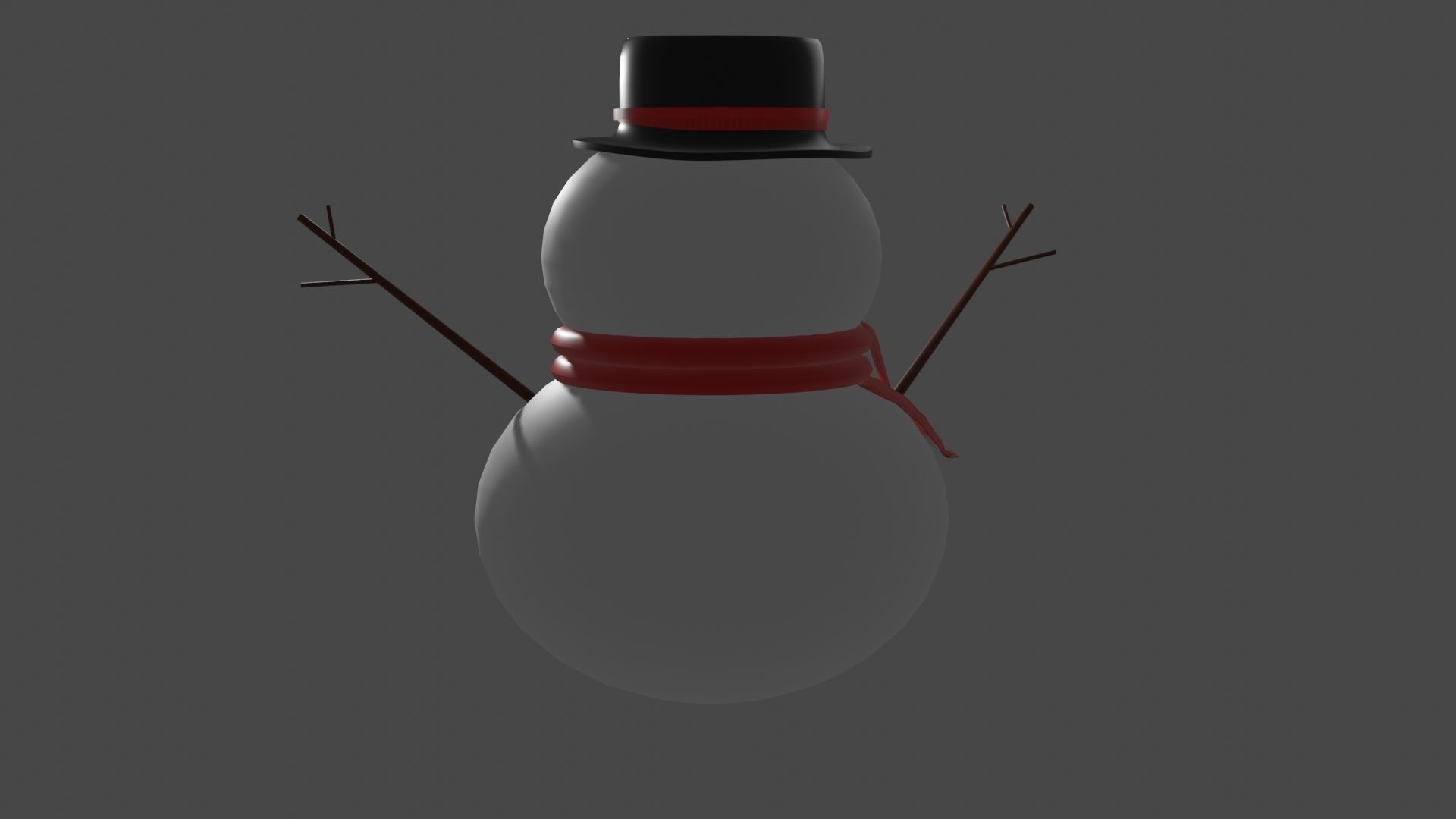 snowman 3D wearing hat and scarf Free 3D model_3