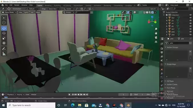 siting room 3D print model
