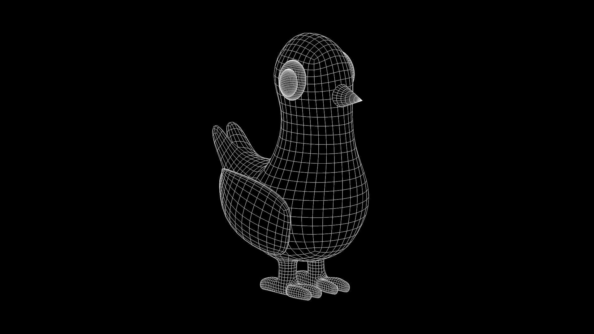 Bird - Toy Low-poly 3D model_8