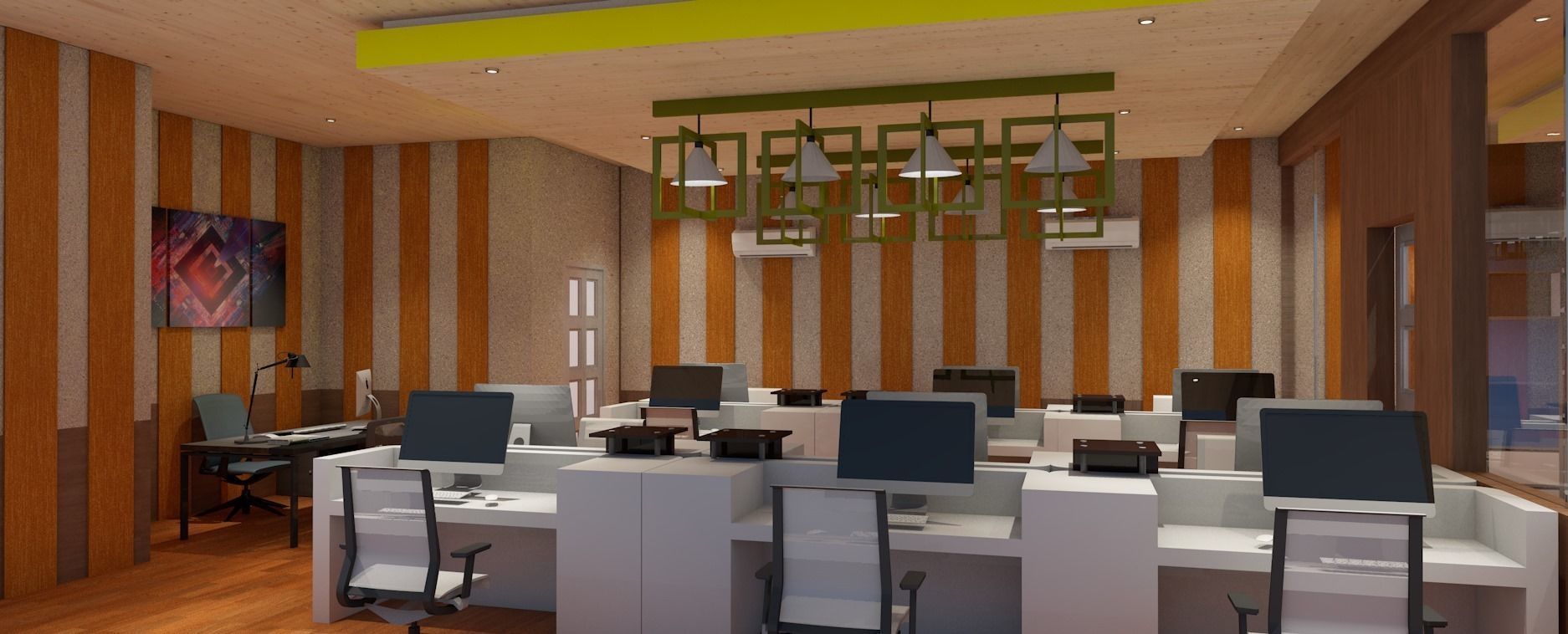 Interior office Low-poly 3D model_1