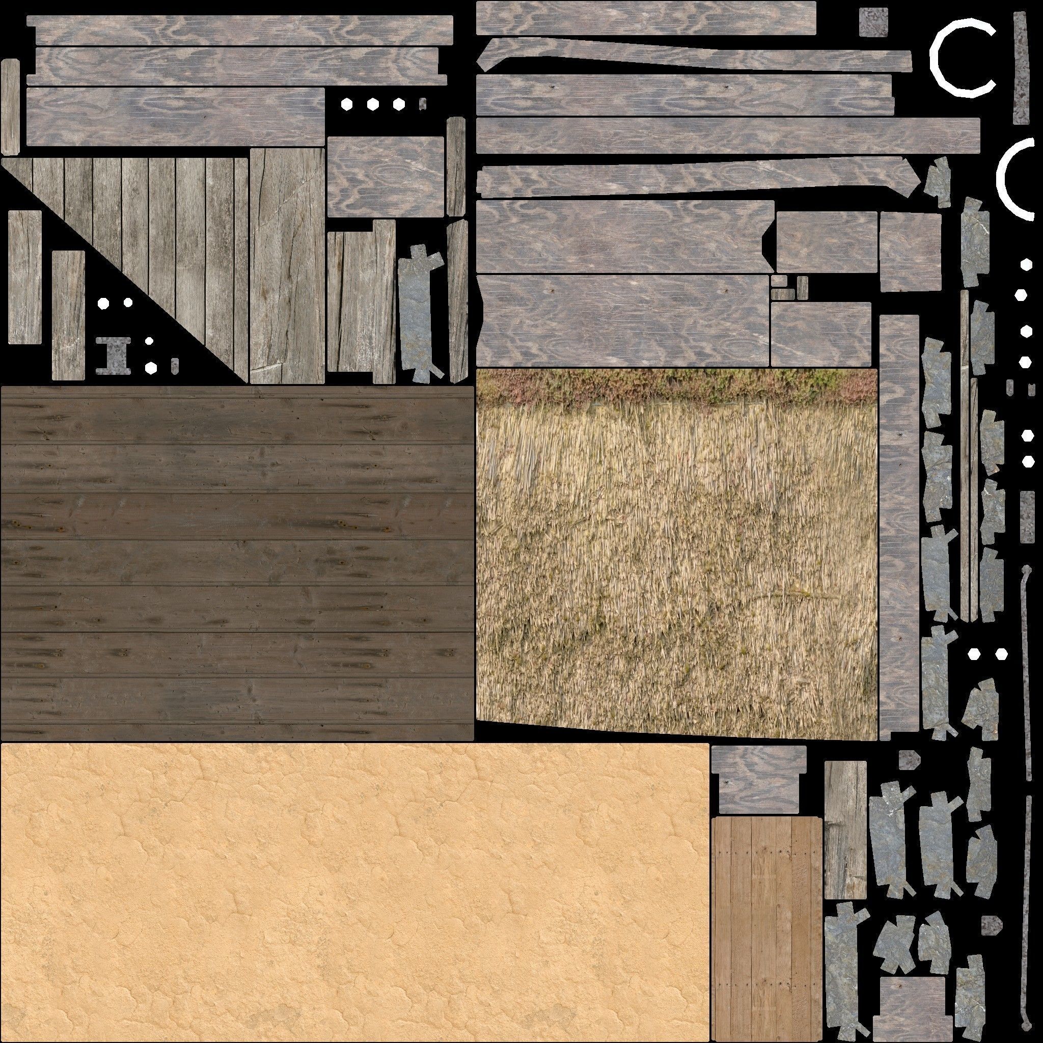 Medieval house Low-poly 3D model_6