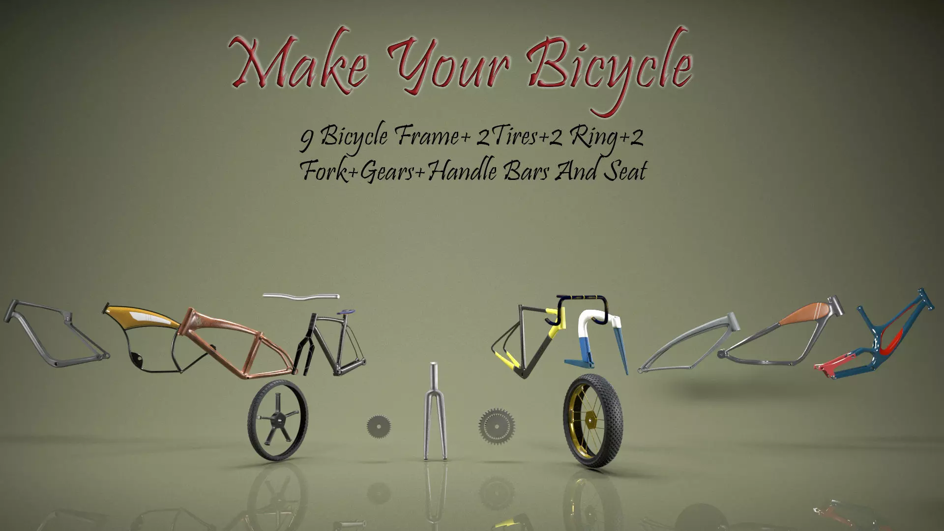 Bicycle Pack Low-poly 3D model_0