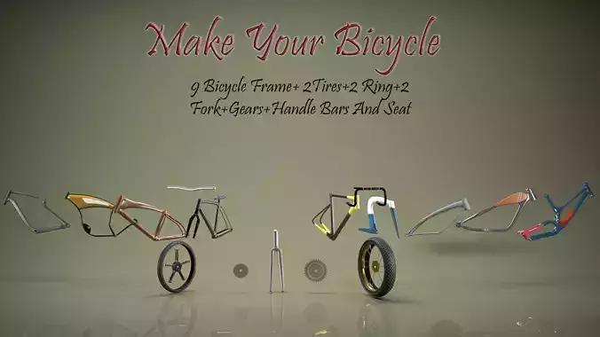 Bicycle Pack Low-poly 3D model