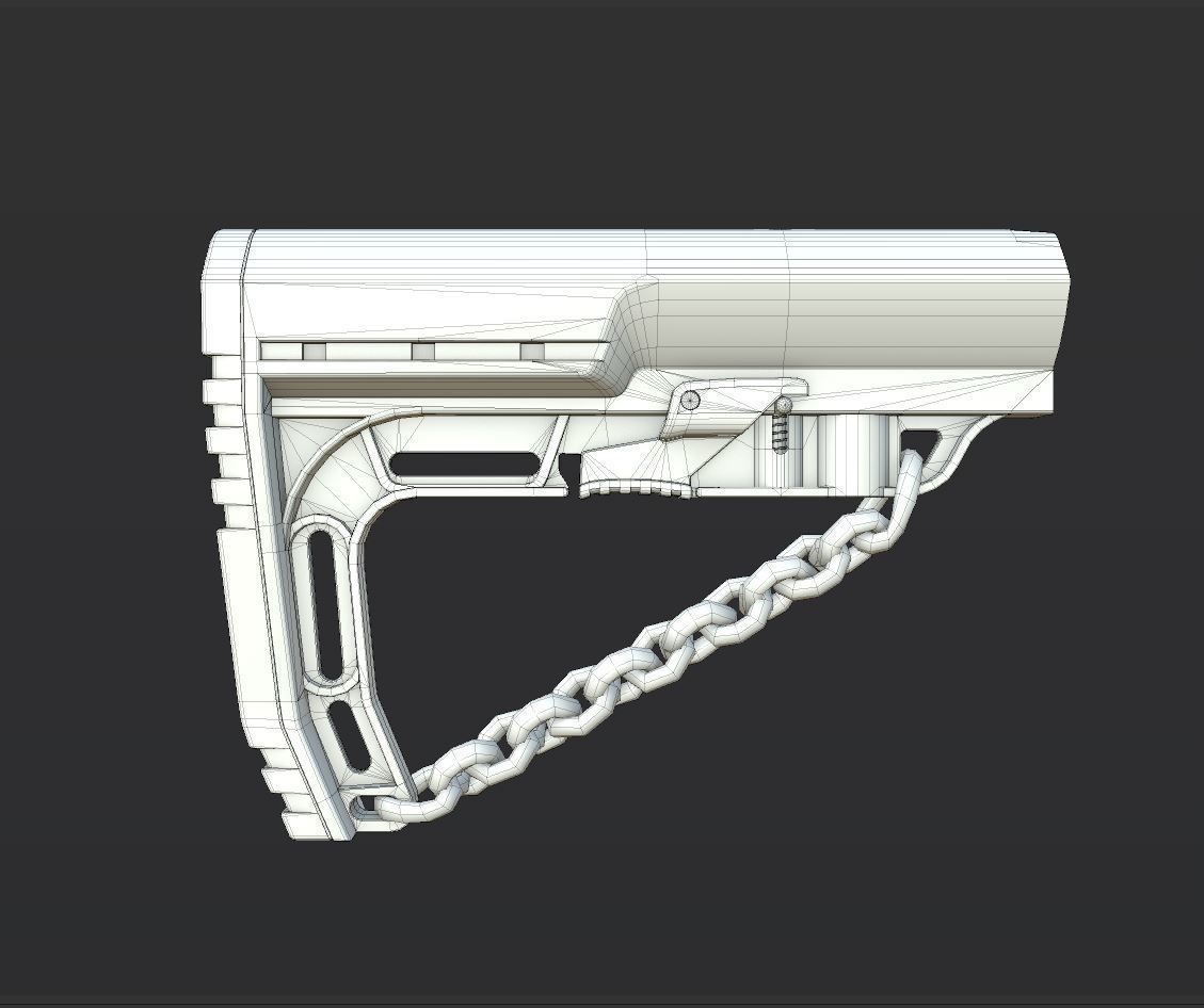 Mission First Tactical AR15 BattleLink Minimalist Stock PBR  Low-poly 3D model_54