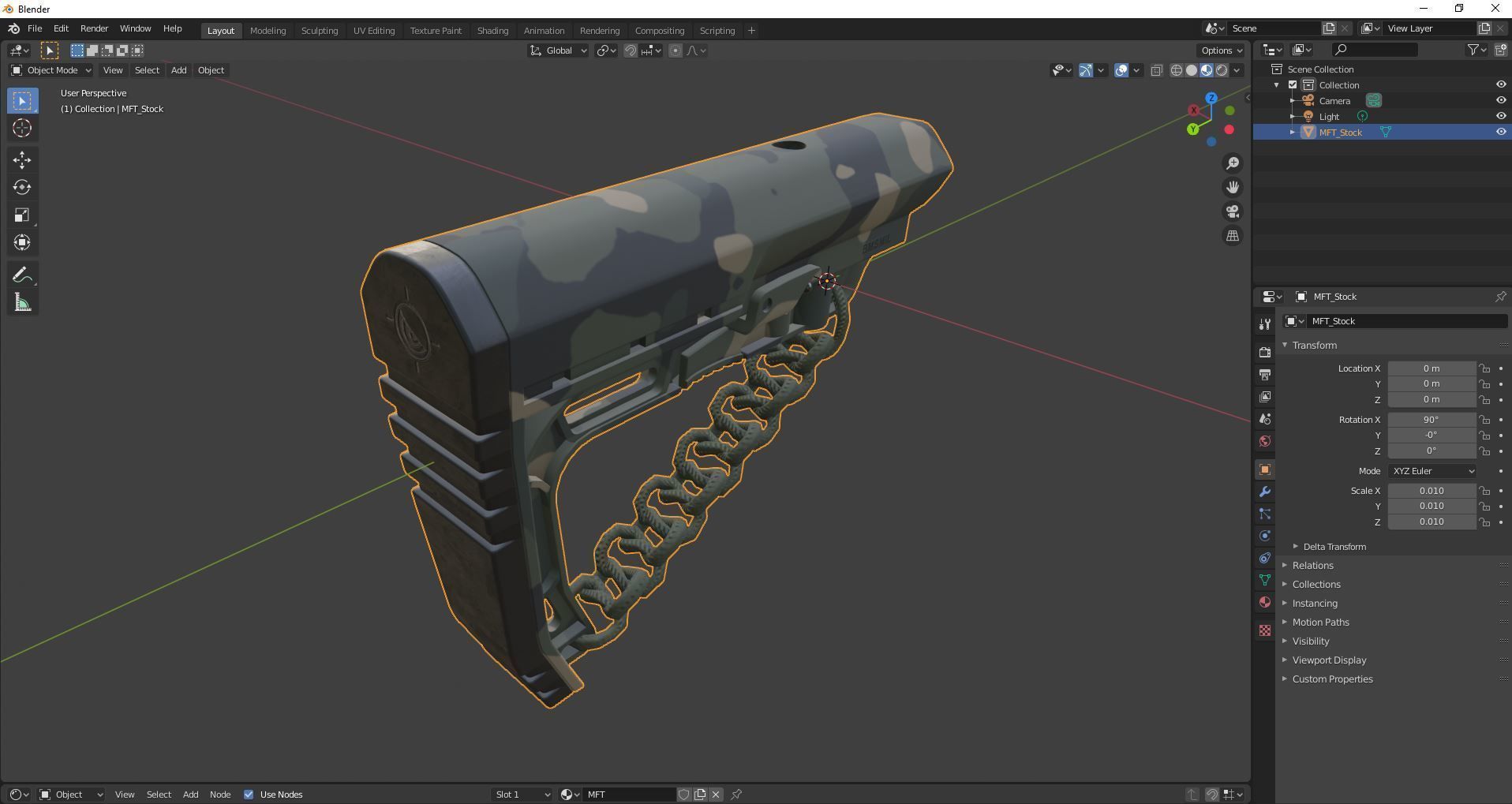 Mission First Tactical AR15 BattleLink Minimalist Stock PBR  Low-poly 3D model_22