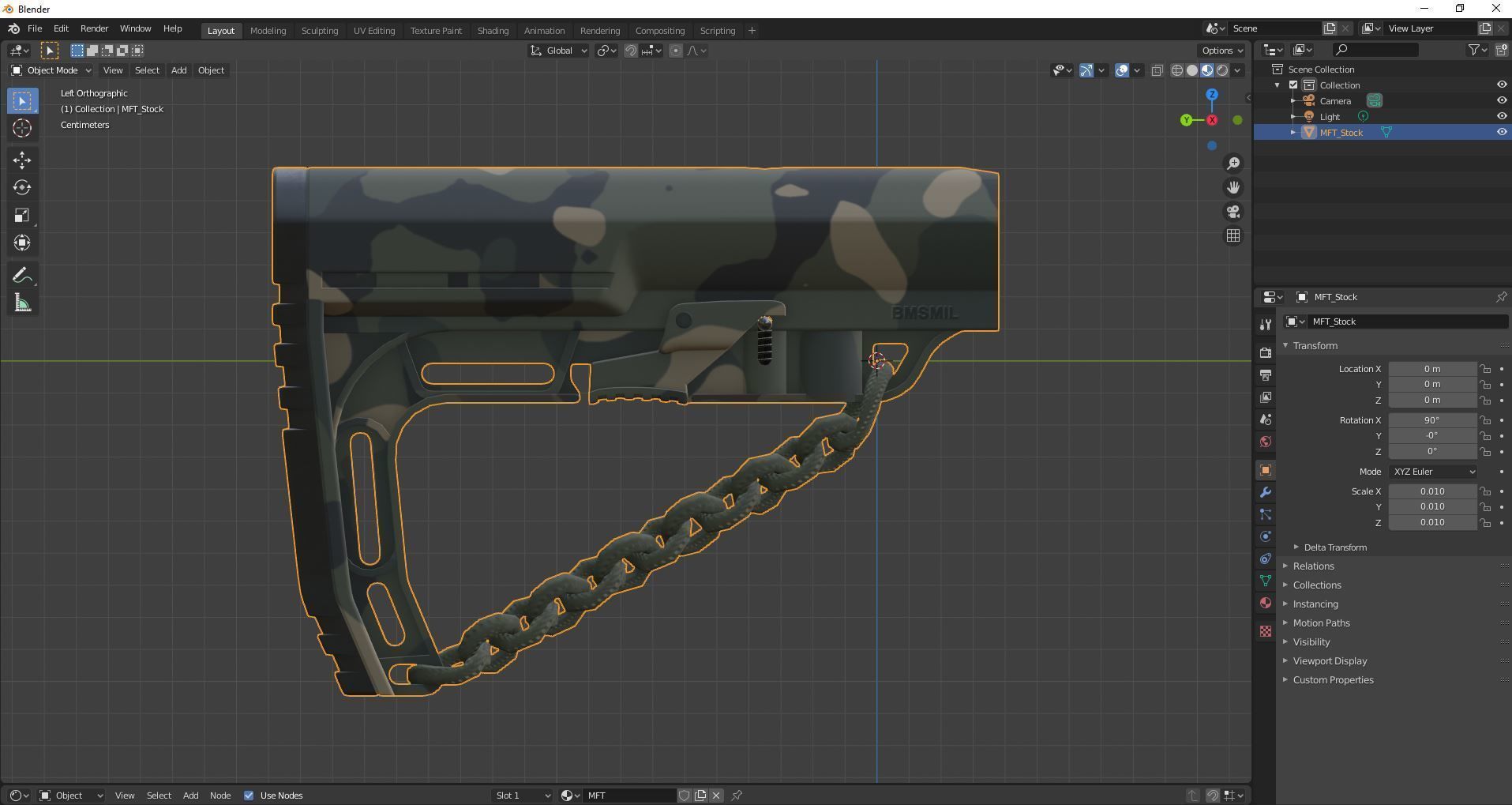 Mission First Tactical AR15 BattleLink Minimalist Stock PBR  Low-poly 3D model_21