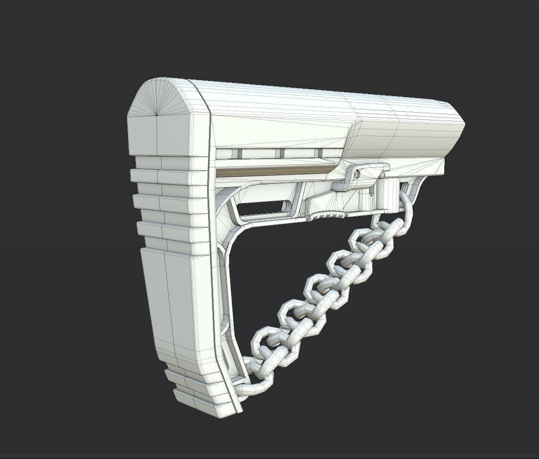 Mission First Tactical AR15 BattleLink Minimalist Stock PBR  Low-poly 3D model_57