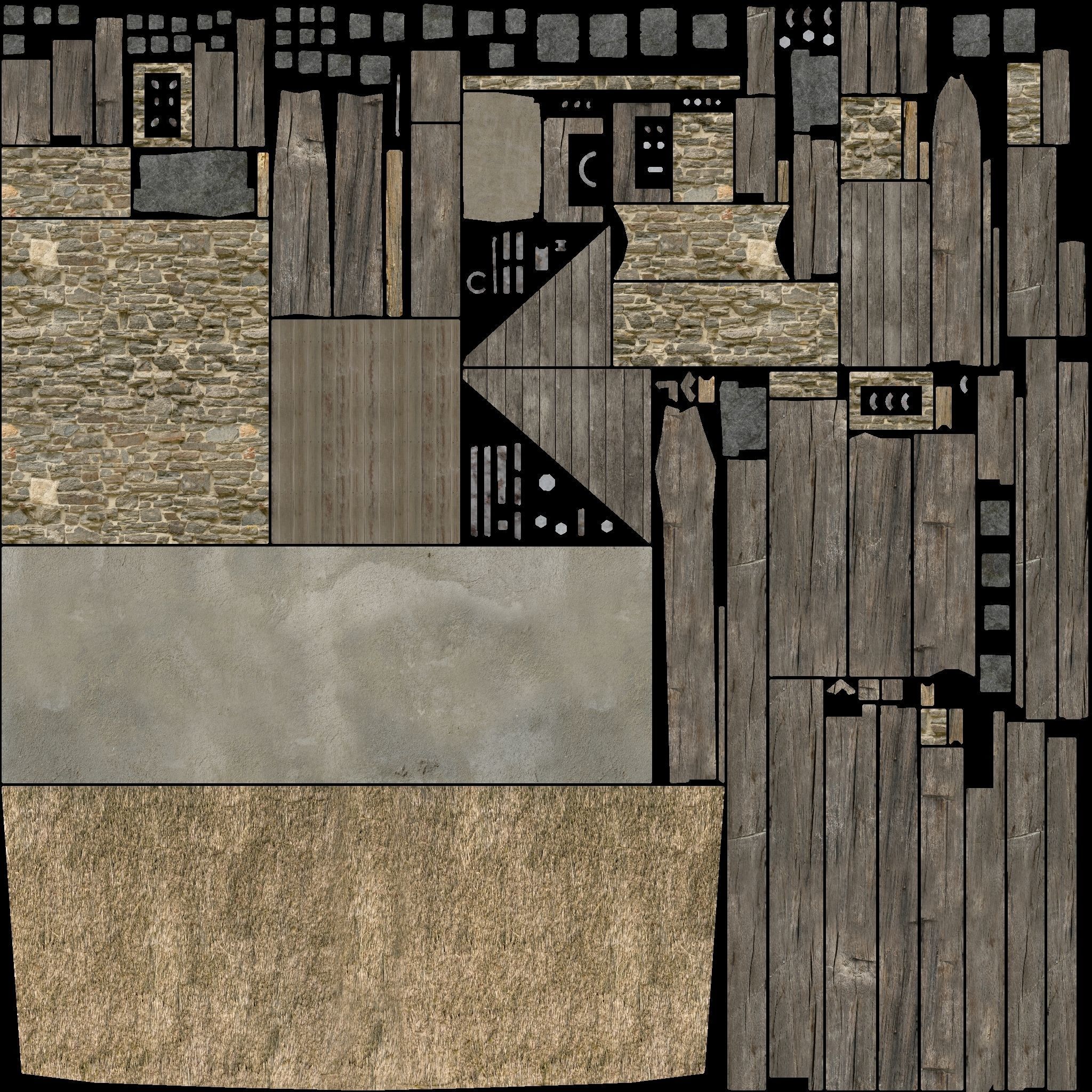 Medieval house Low-poly 3D model_7