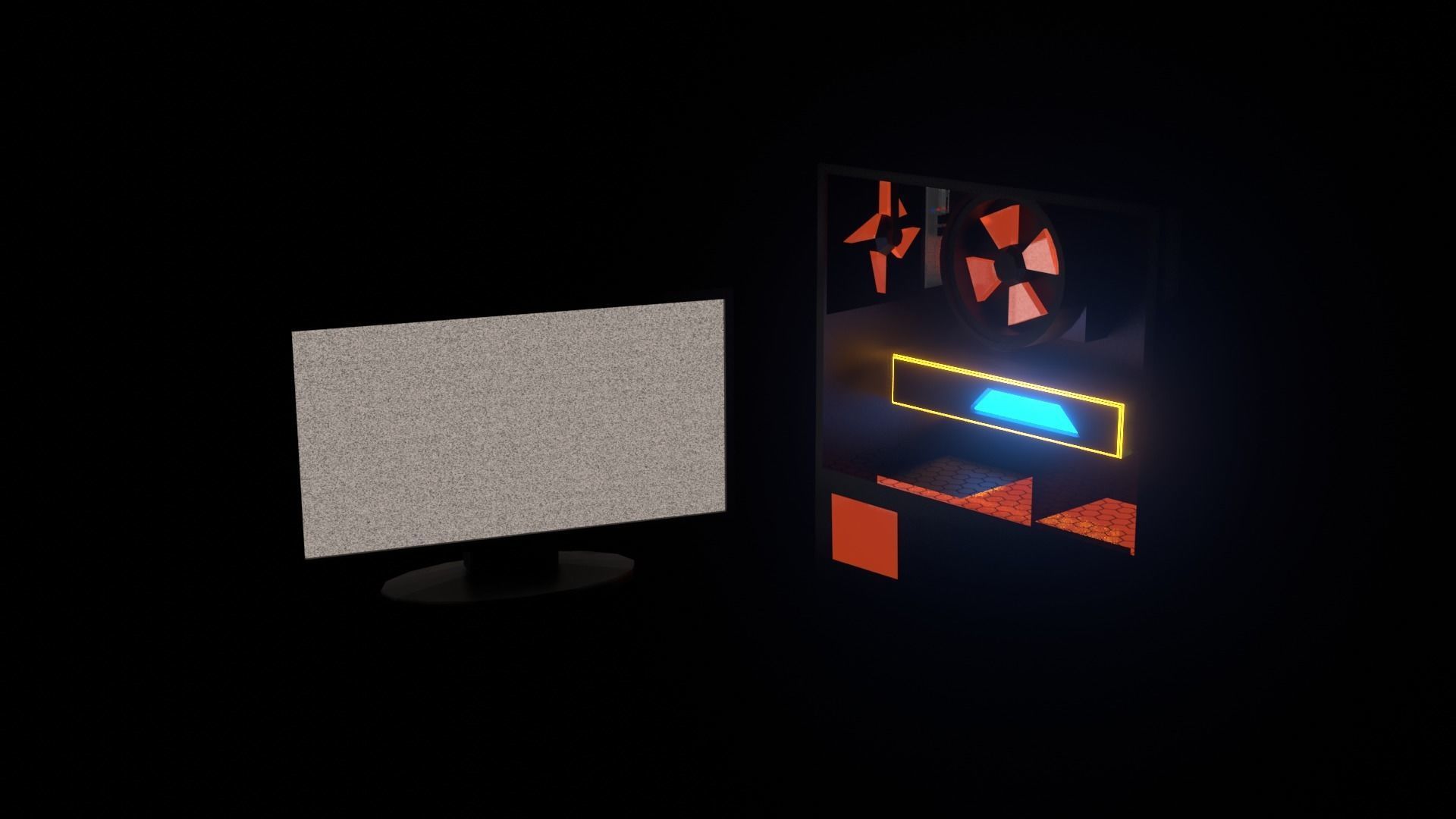 PC AND MONITOR Low-poly 3D model_5