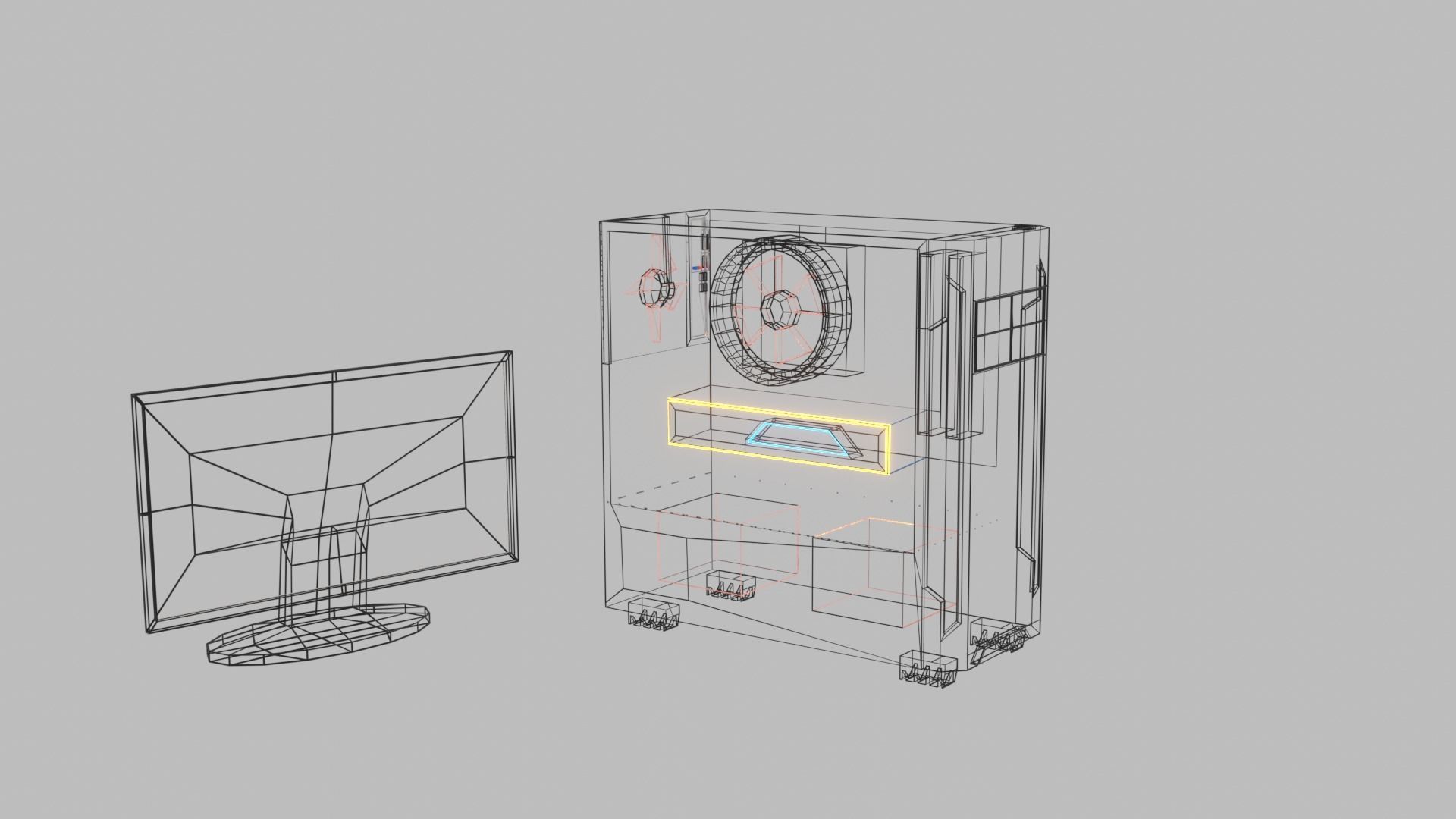 PC AND MONITOR Low-poly 3D model_6