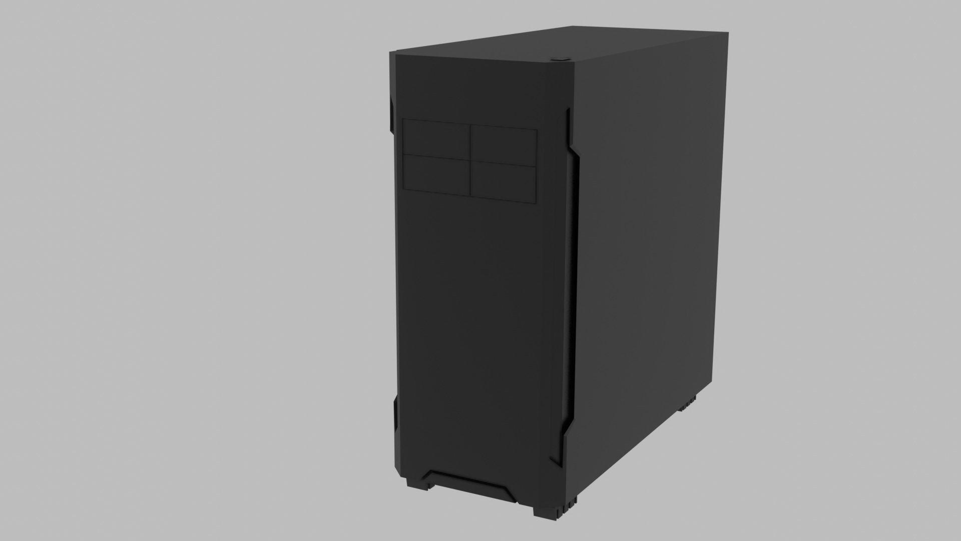 PC AND MONITOR Low-poly 3D model_2