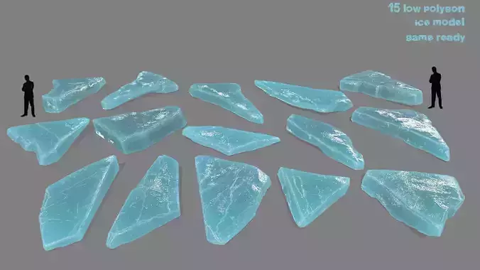 ice set cubes Low-poly 3D model