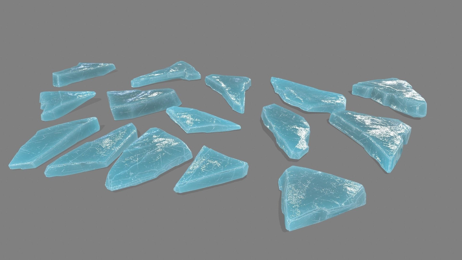 ice set cubes Low-poly 3D model_6