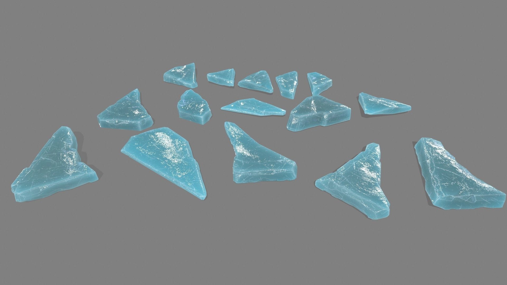 ice set cubes Low-poly 3D model_3