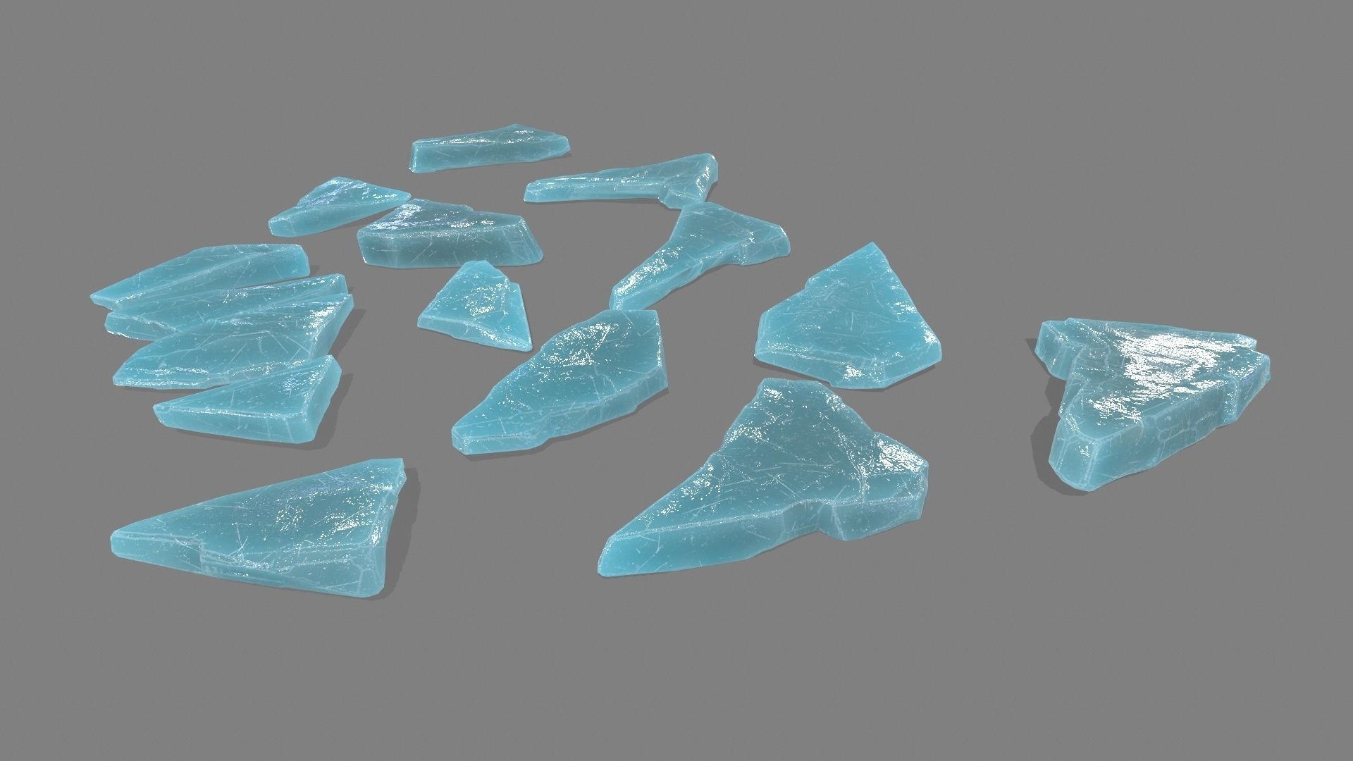 ice set cubes Low-poly 3D model_5