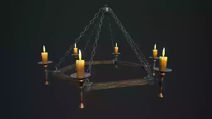 Chandelier with 3 textures and 2 LODs