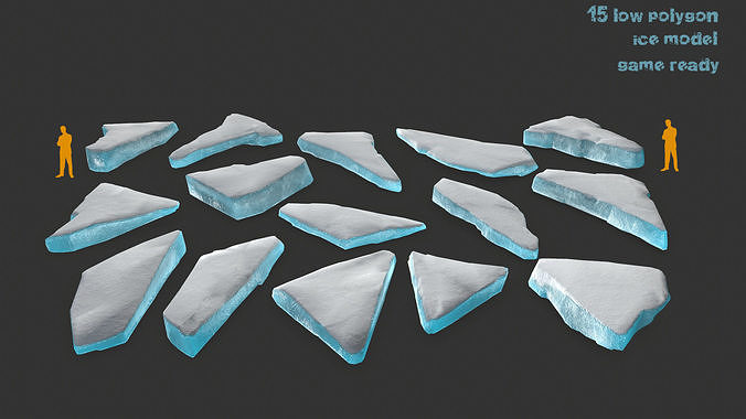 ice set pieces Low-poly 3D model