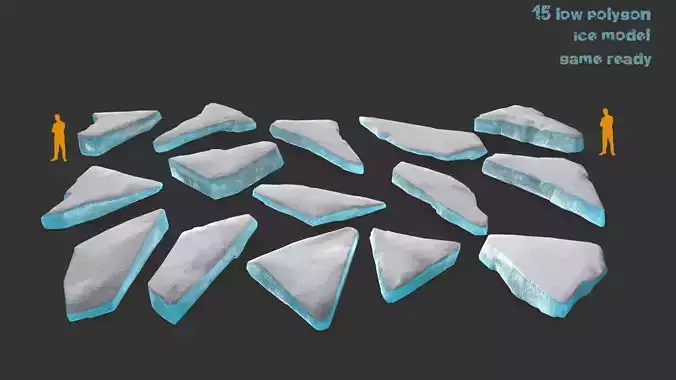 ice set pieces Low-poly 3D model