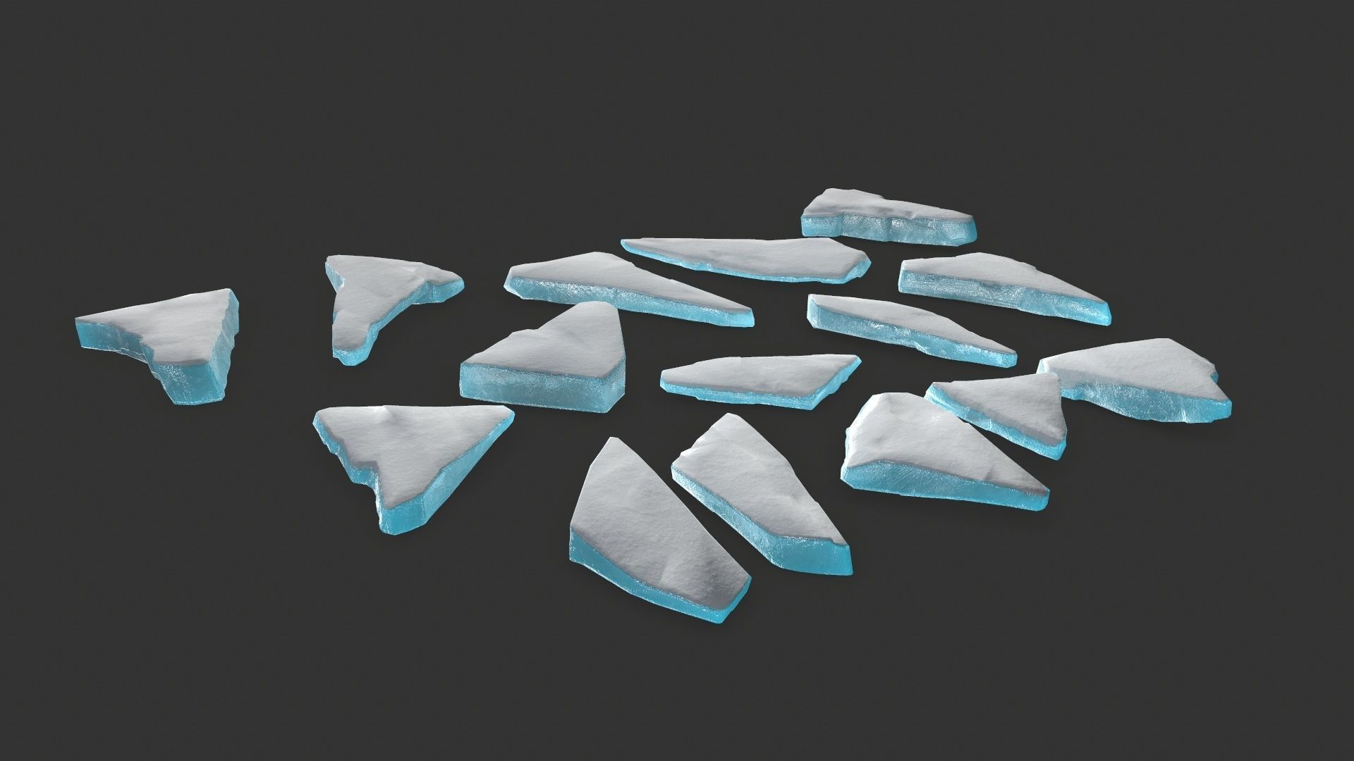 ice set pieces Low-poly 3D model_2