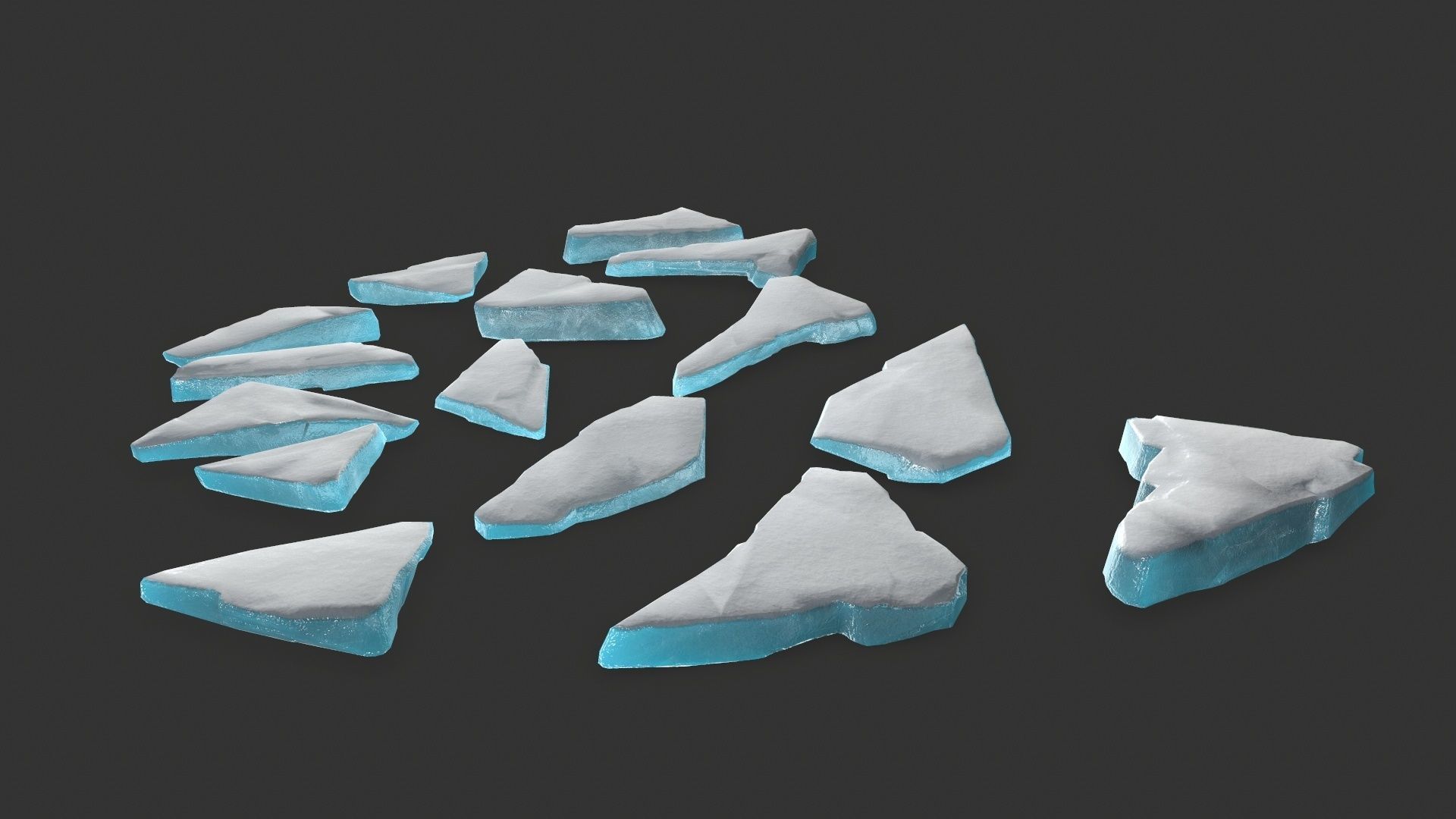 ice set pieces Low-poly 3D model_8