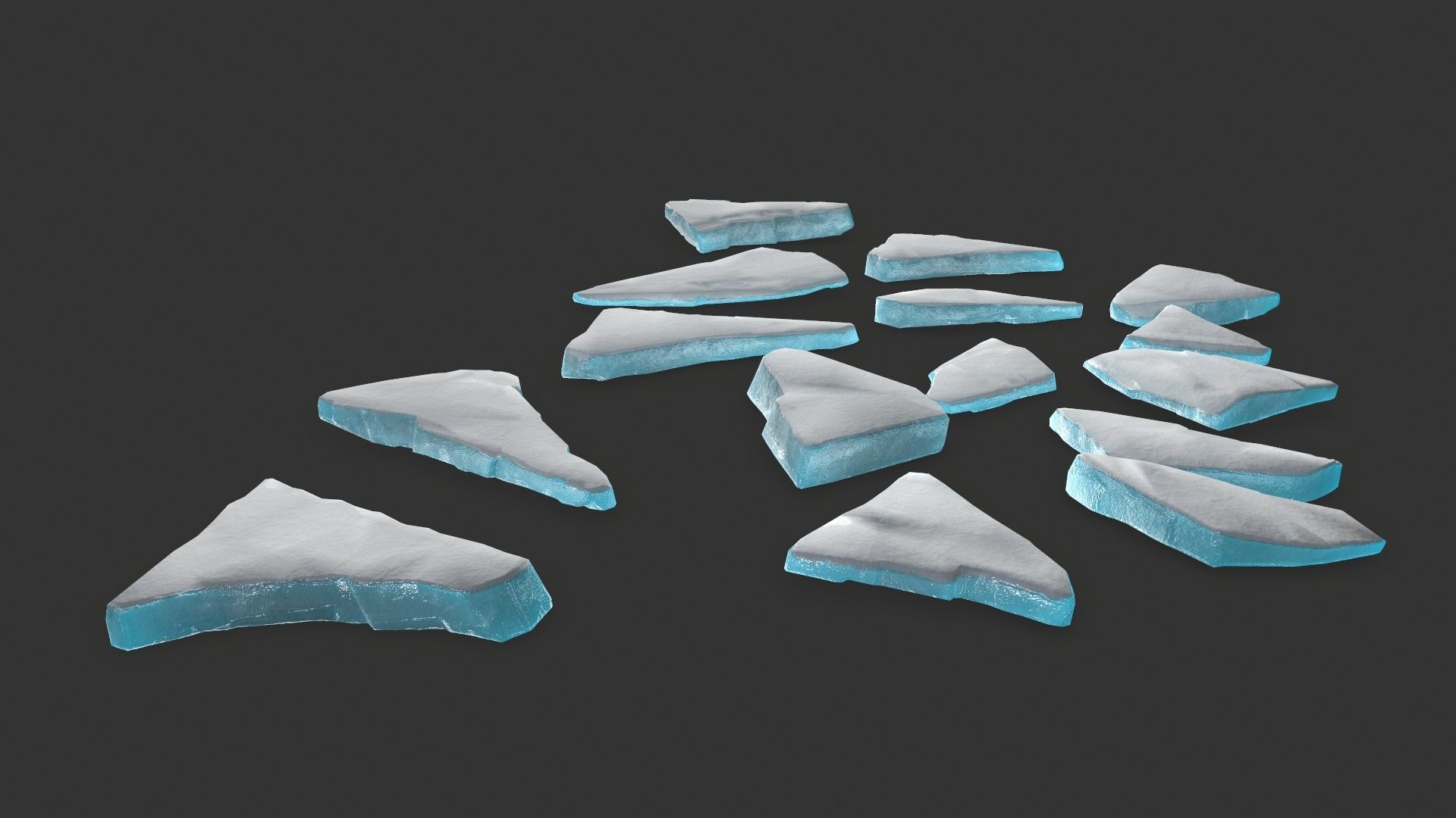 ice set pieces Low-poly 3D model_3