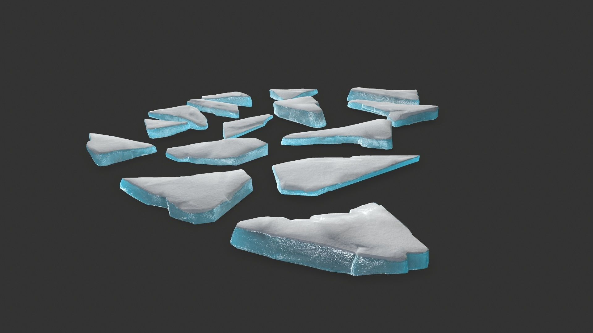 ice set pieces Low-poly 3D model_7