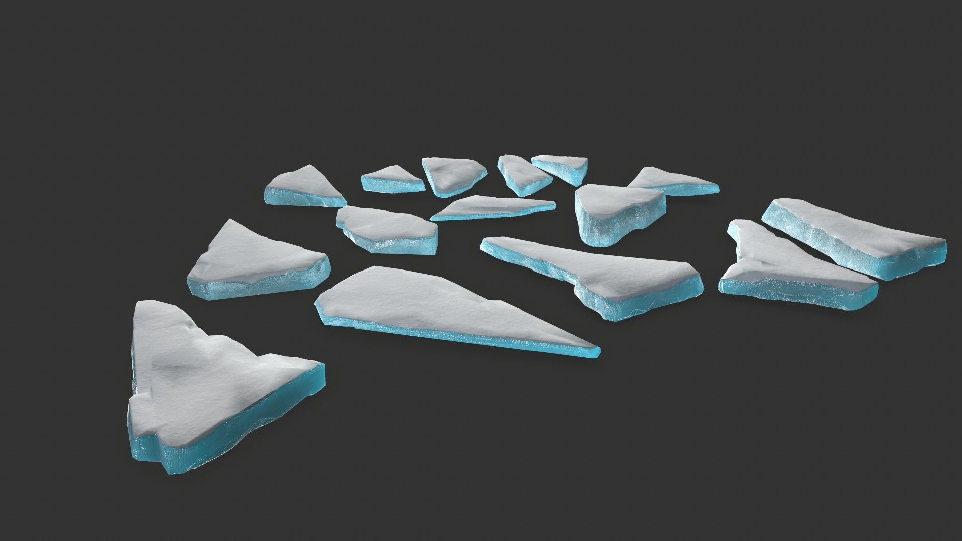 ice set pieces Low-poly 3D model_6