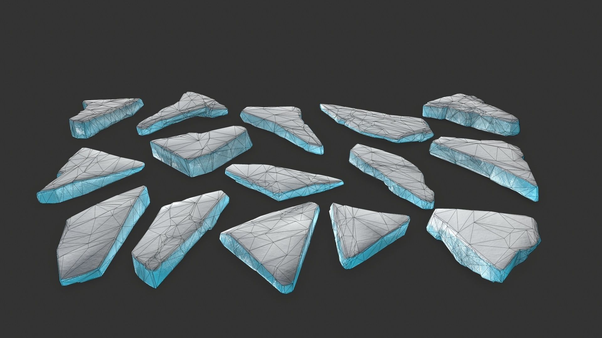 ice set pieces Low-poly 3D model_13