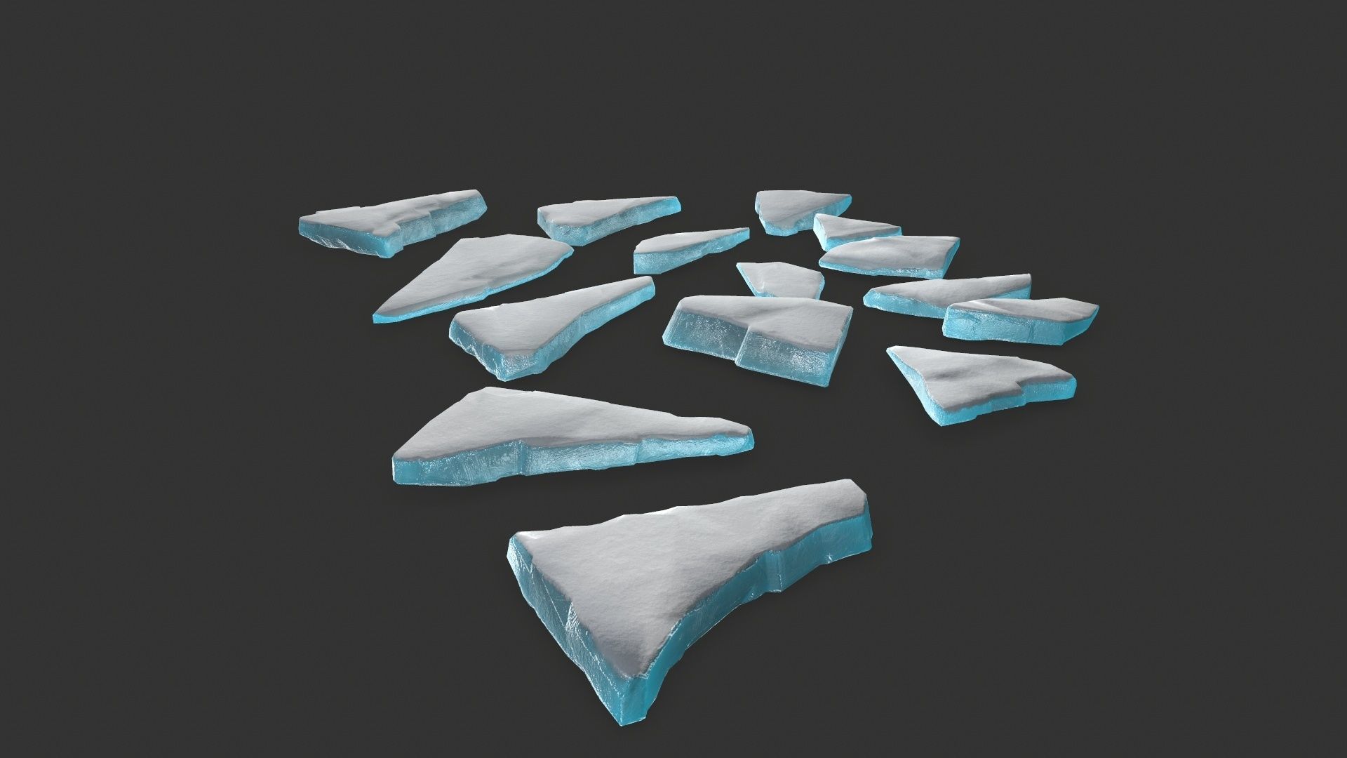 ice set pieces Low-poly 3D model_4
