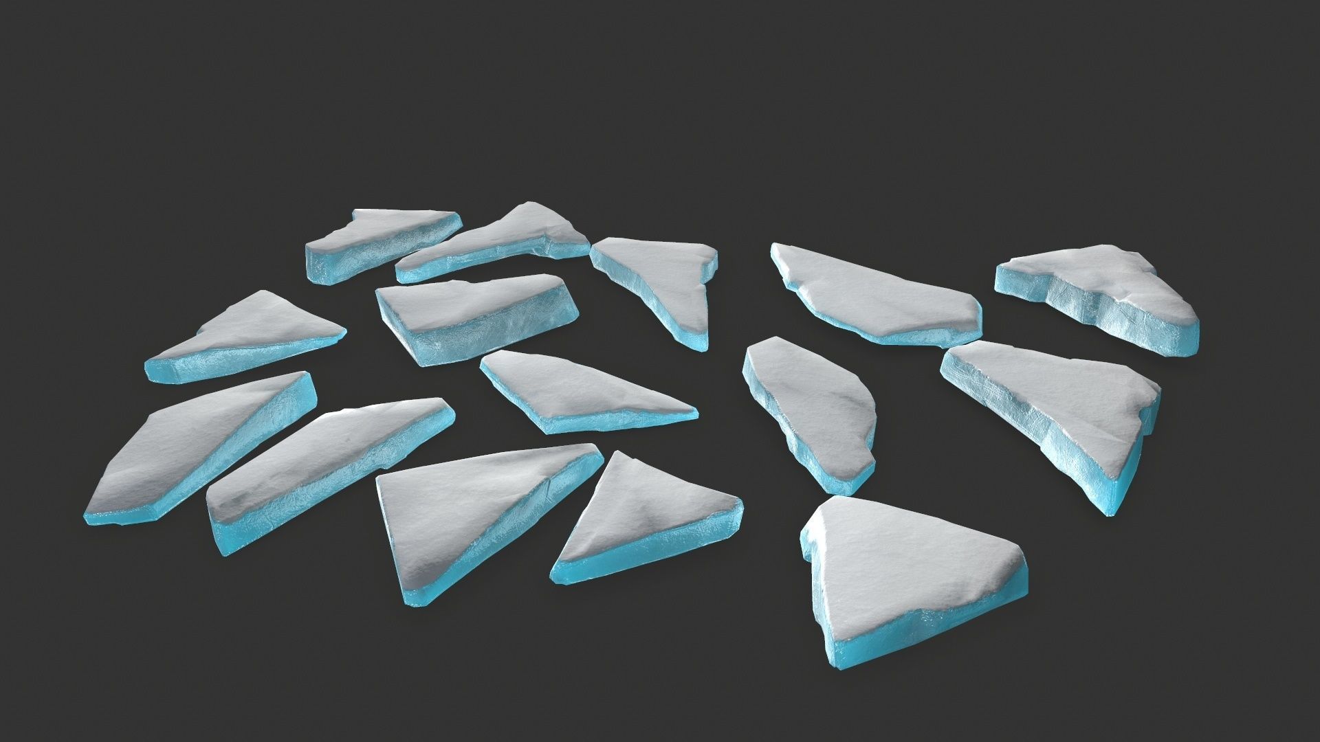 ice set pieces Low-poly 3D model_9