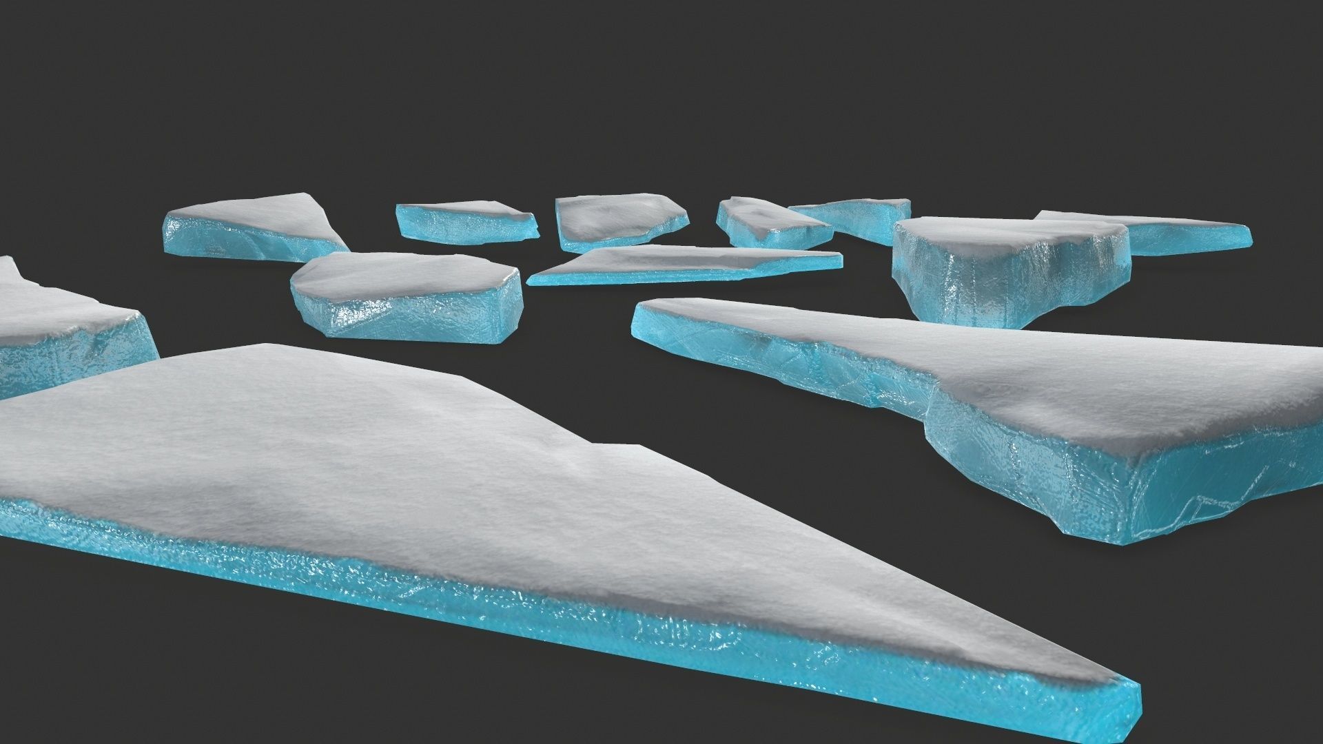 ice set pieces Low-poly 3D model_12